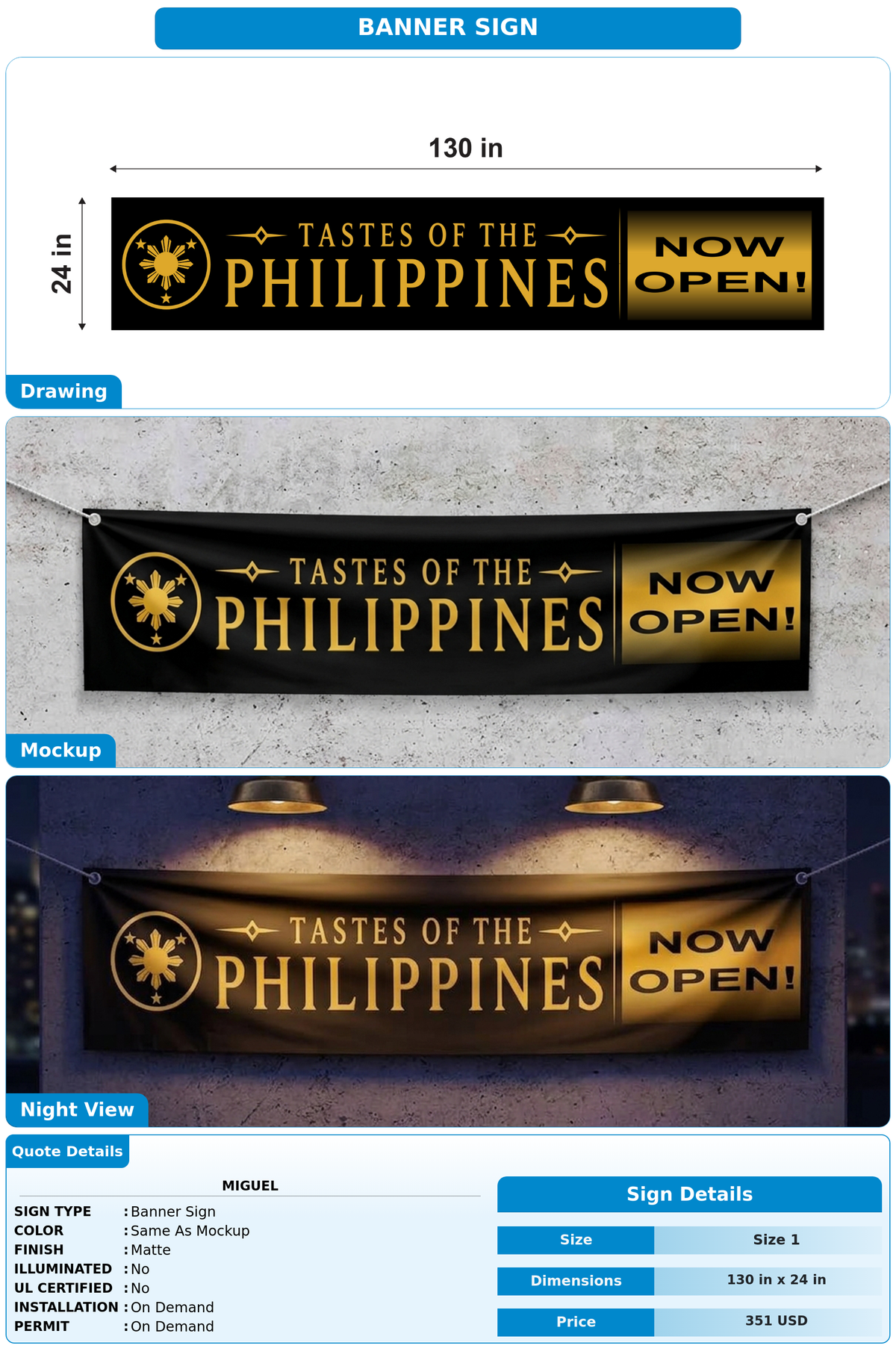 CUSTOM MOCKUP SIGN FOR Miguel