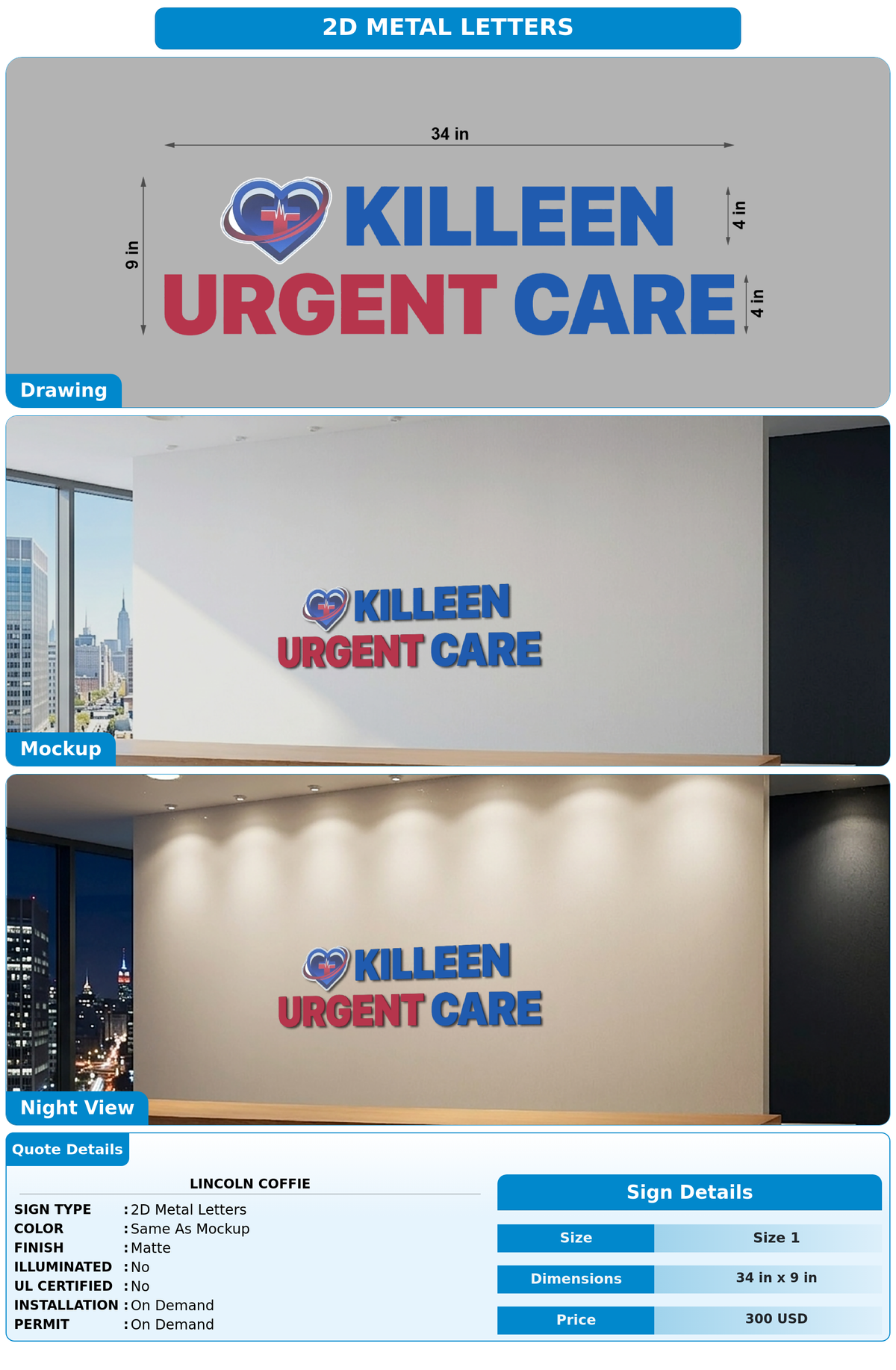 CUSTOM MOCKUP SIGN FOR Lincoln Coffie