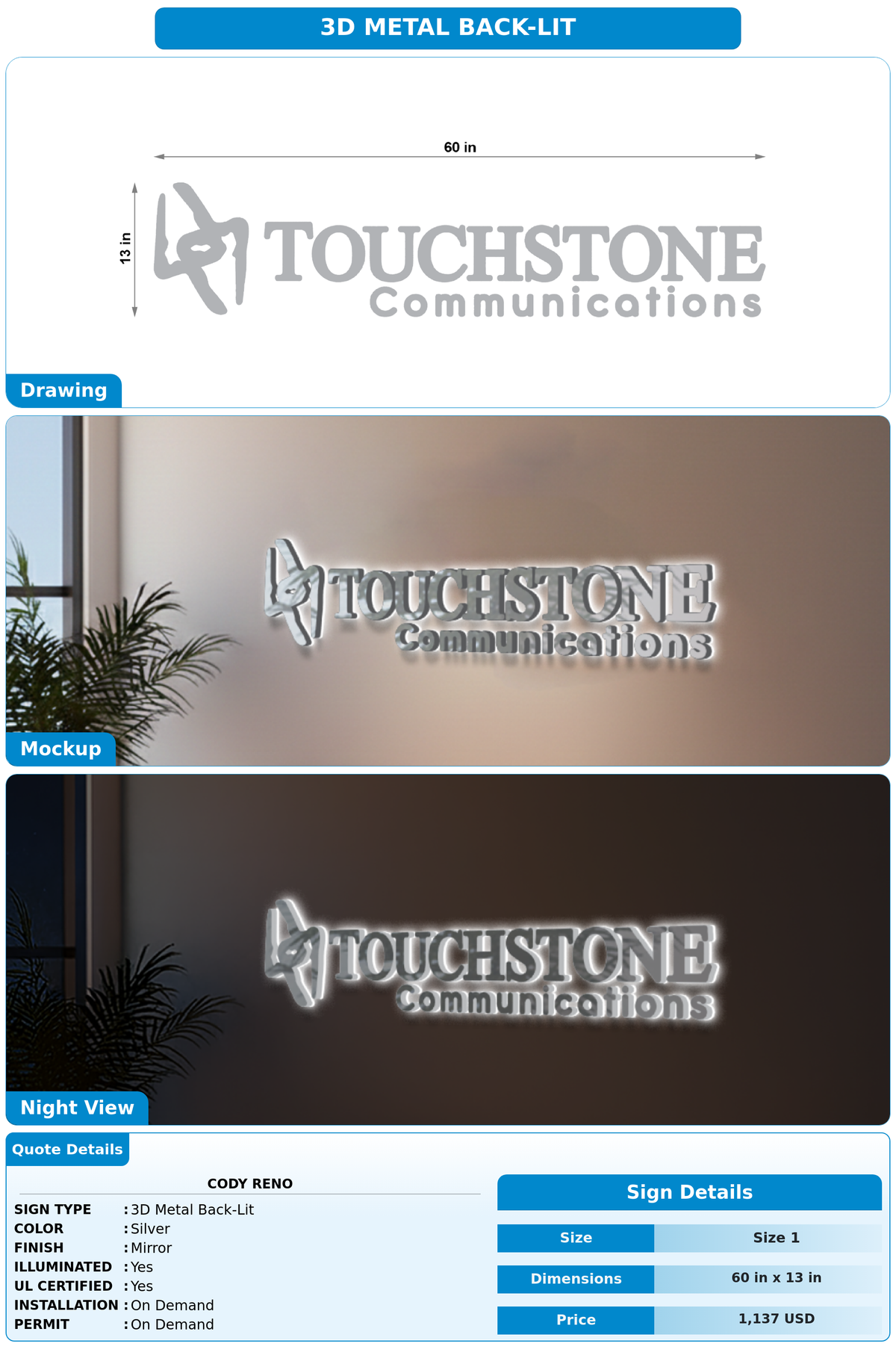 CUSTOM MOCKUP SIGN FOR Cody Reno