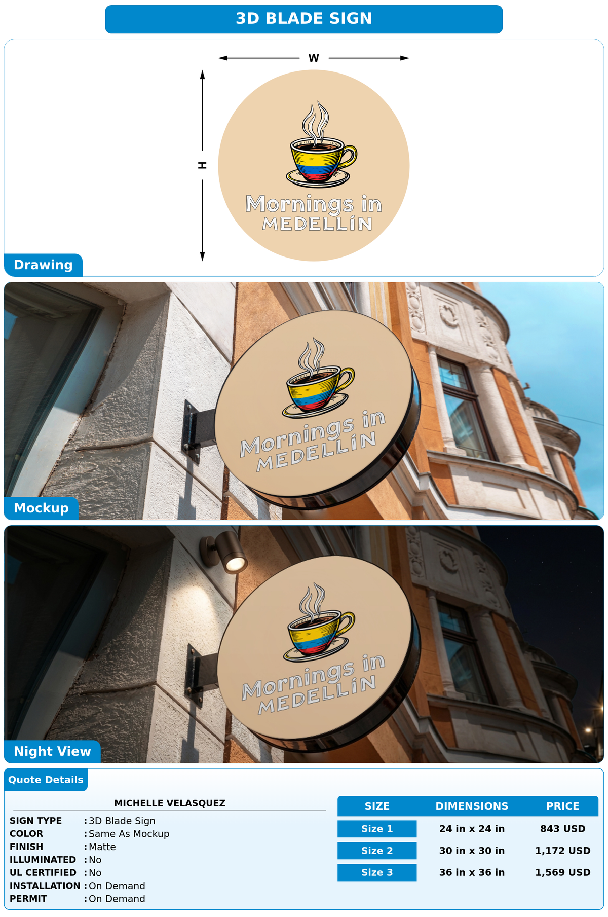 CUSTOM MOCKUP SIGN FOR michelle velasquez