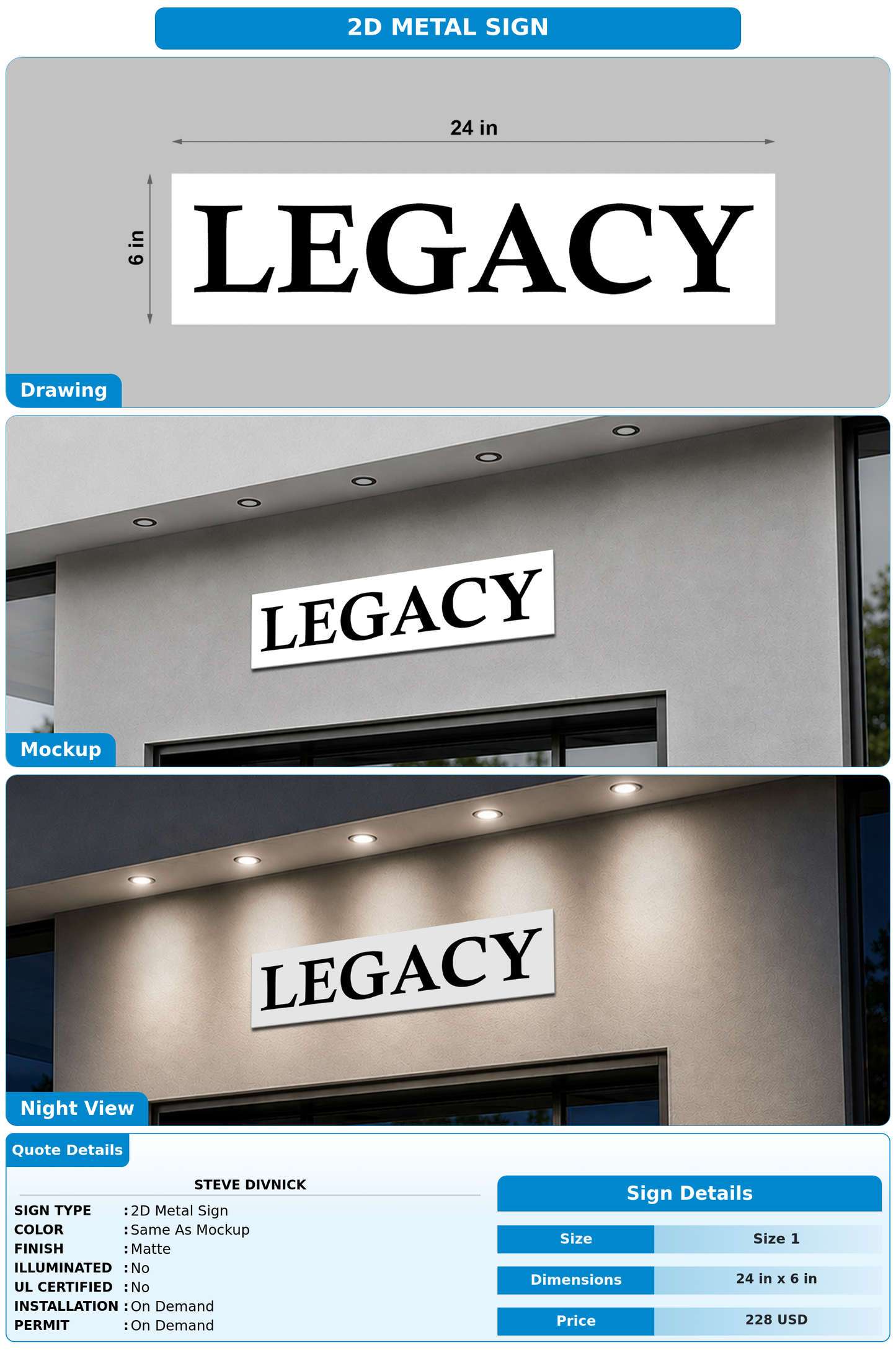 CUSTOM MOCKUP SIGN FOR Steve Divnick