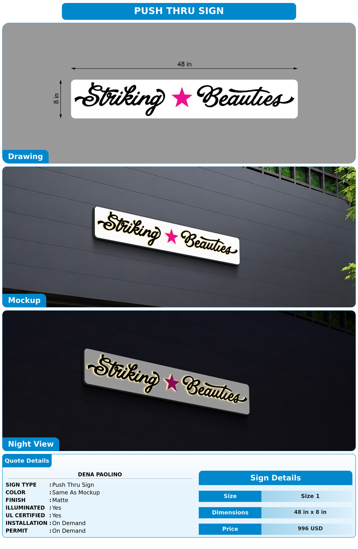 CUSTOM MOCKUP SIGN FOR Dena Paolino