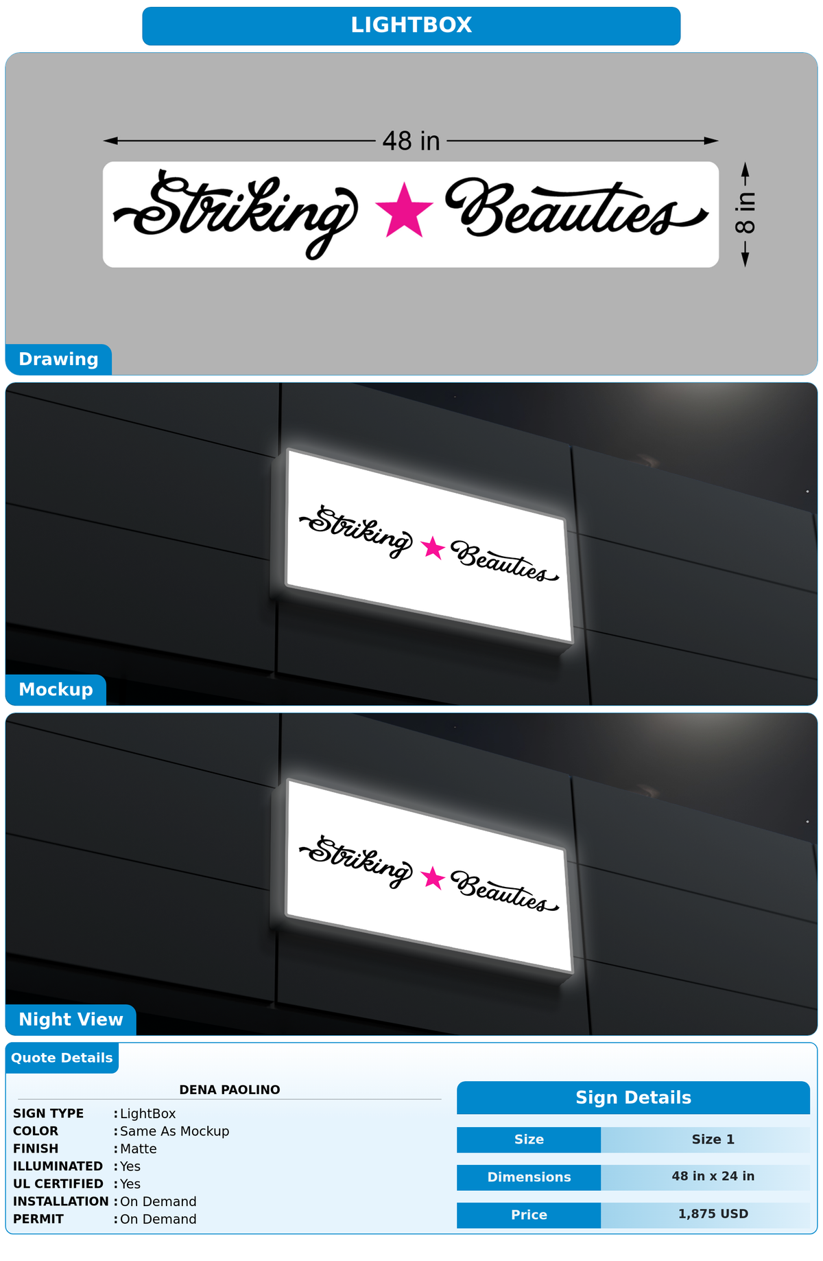 CUSTOM MOCKUP SIGN FOR Dena Paolino