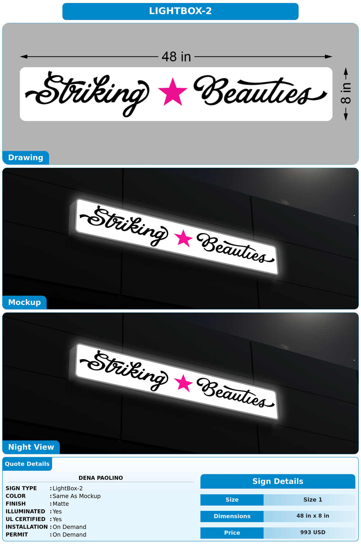 CUSTOM MOCKUP SIGN FOR Dena Paolino