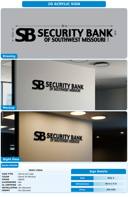 CUSTOM MOCKUP SIGN FOR Missy Craig