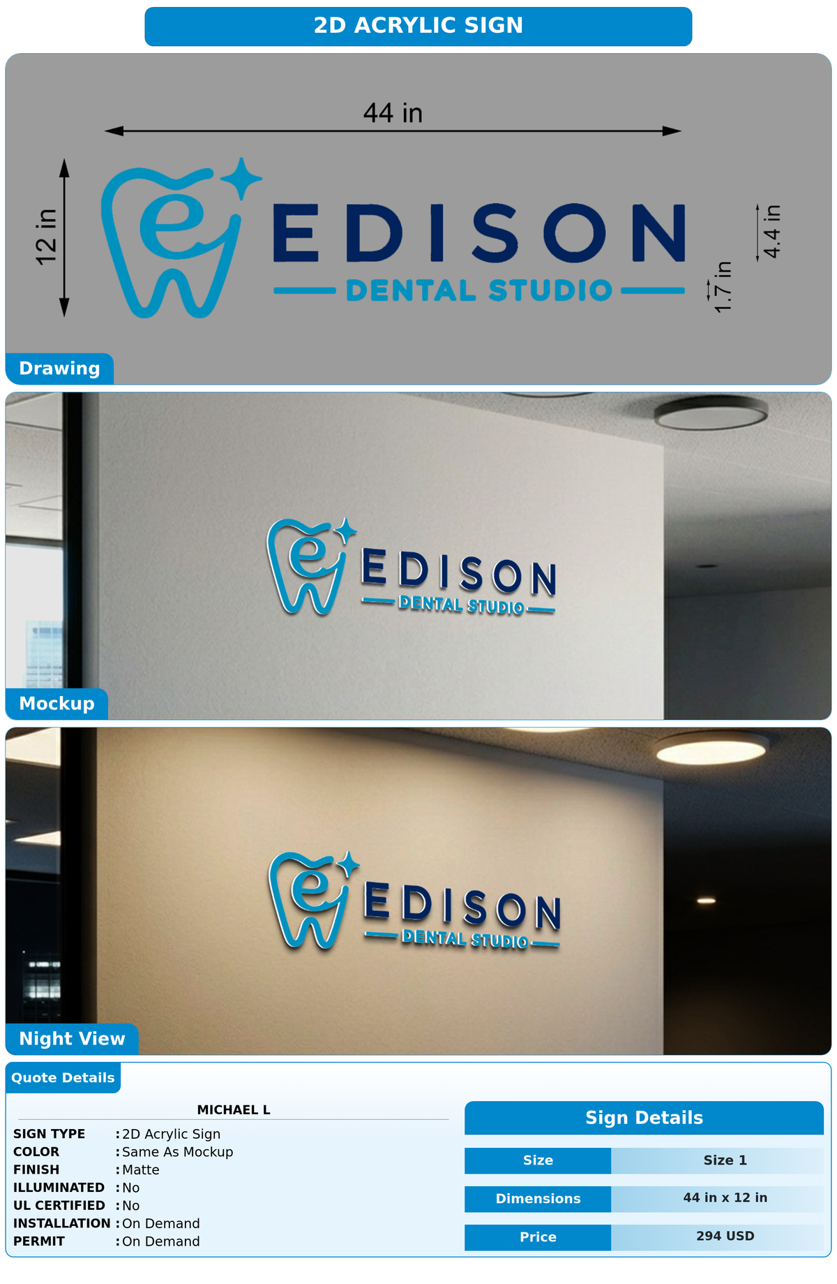 CUSTOM MOCKUP SIGN FOR Michael L