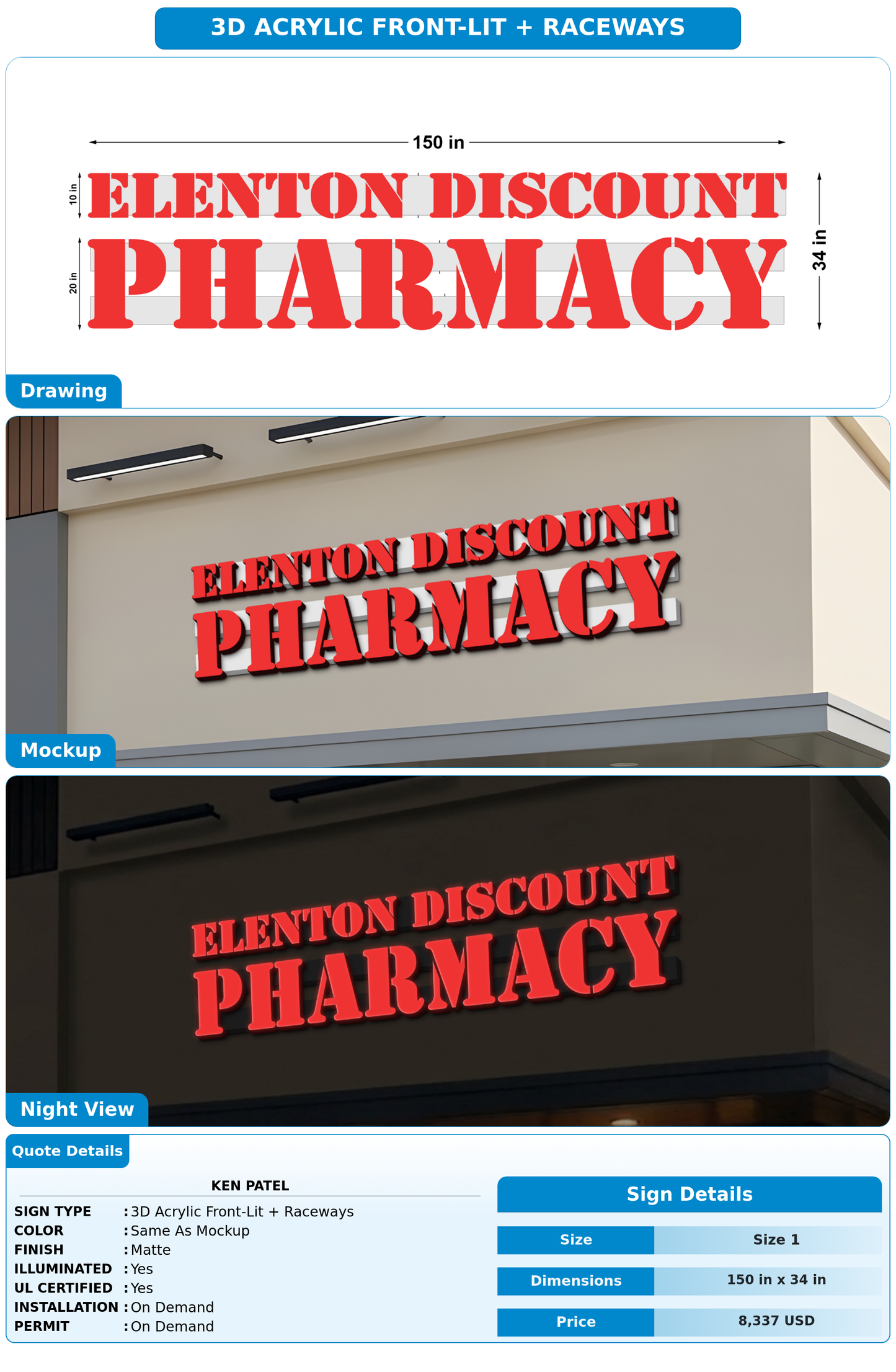 CUSTOM MOCKUP SIGN FOR KEN PATEL
