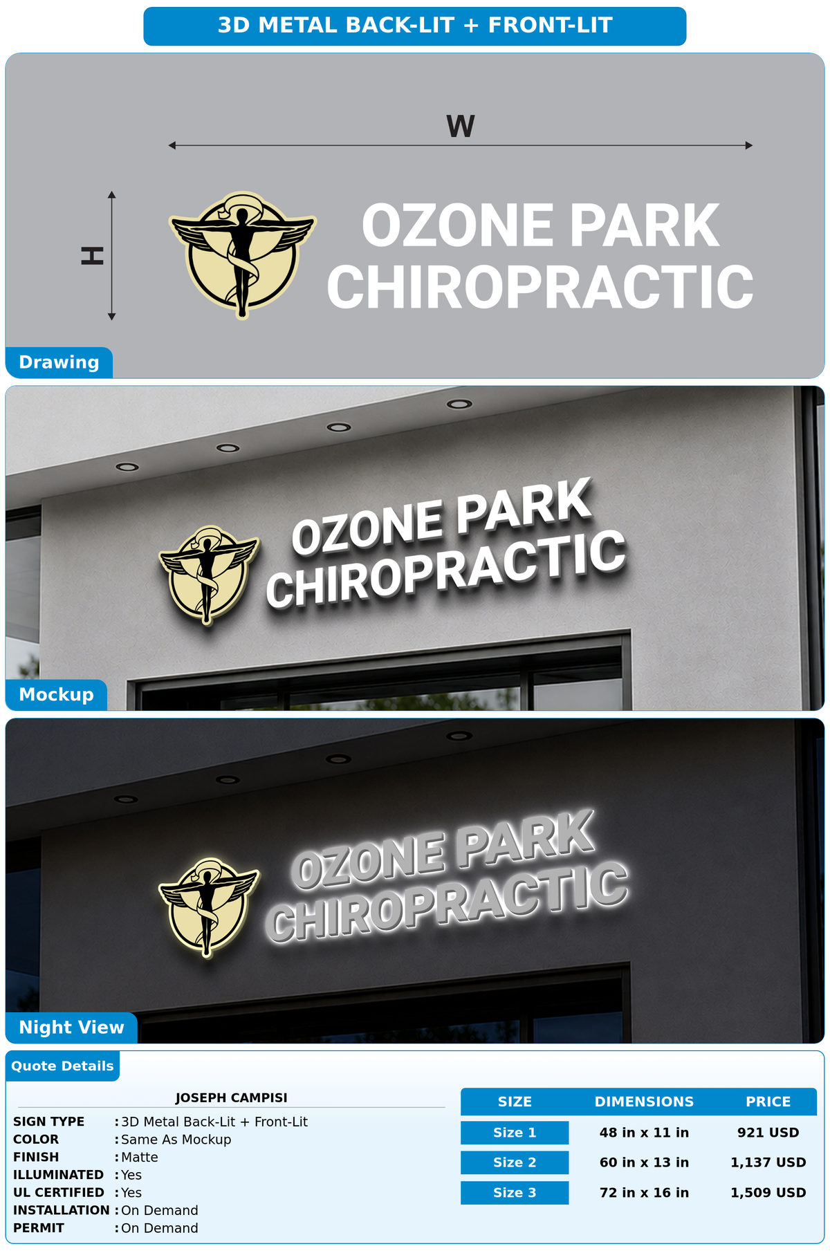 CUSTOM MOCKUP SIGN FOR Joseph Campisi
