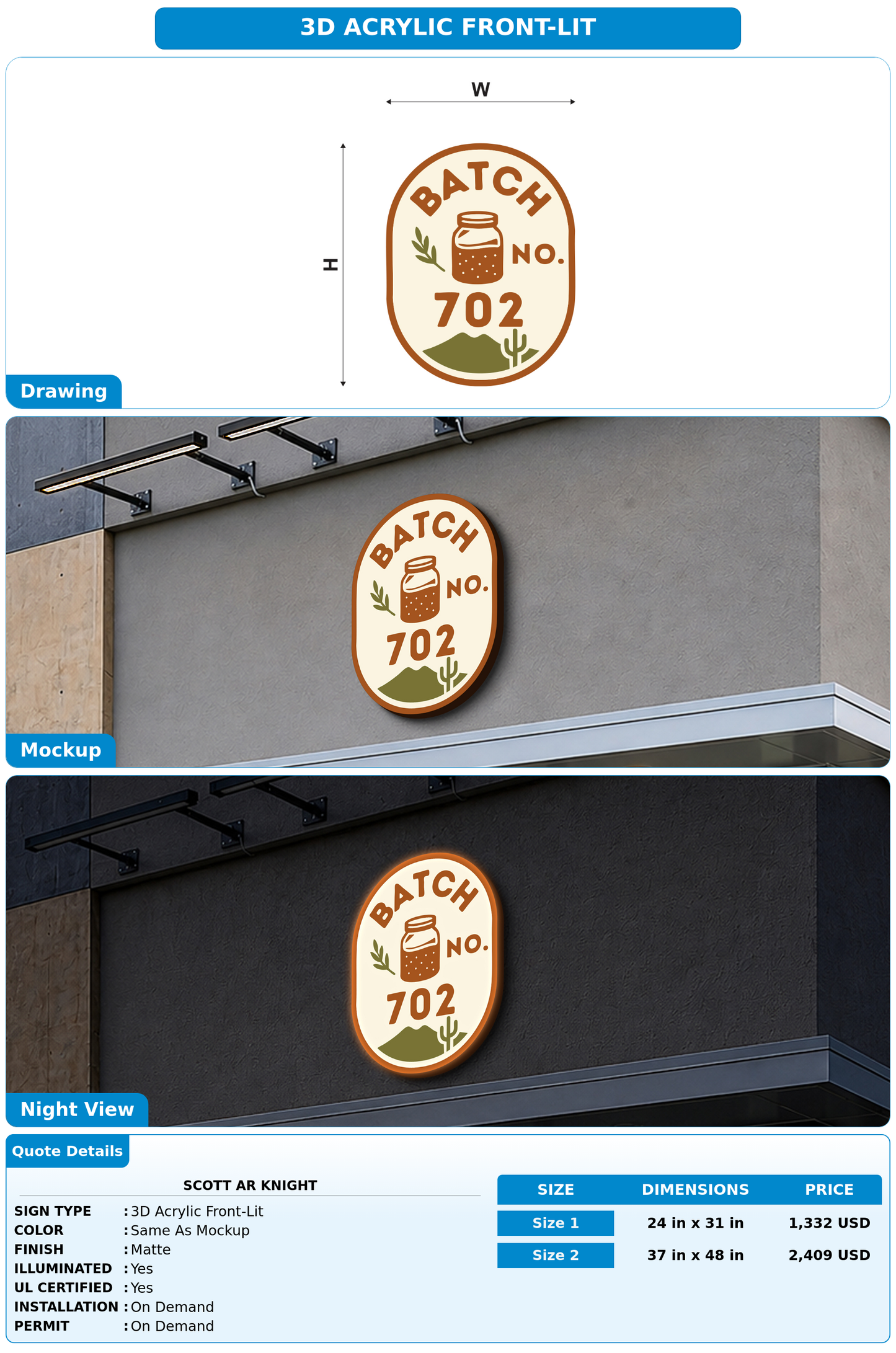 CUSTOM MOCKUP SIGN FOR Scott AR Knight