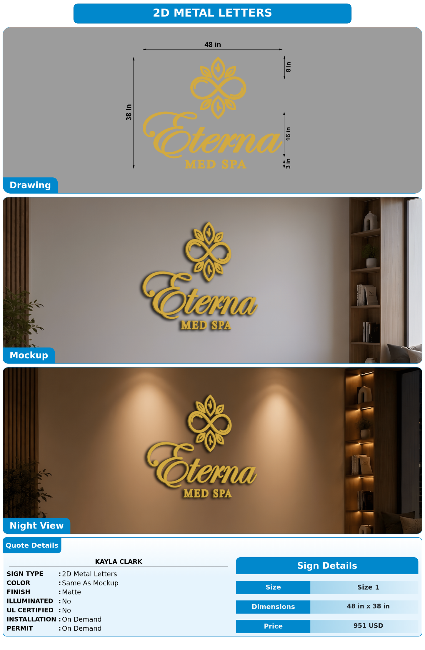 CUSTOM MOCKUP SIGN FOR Kayla Clark