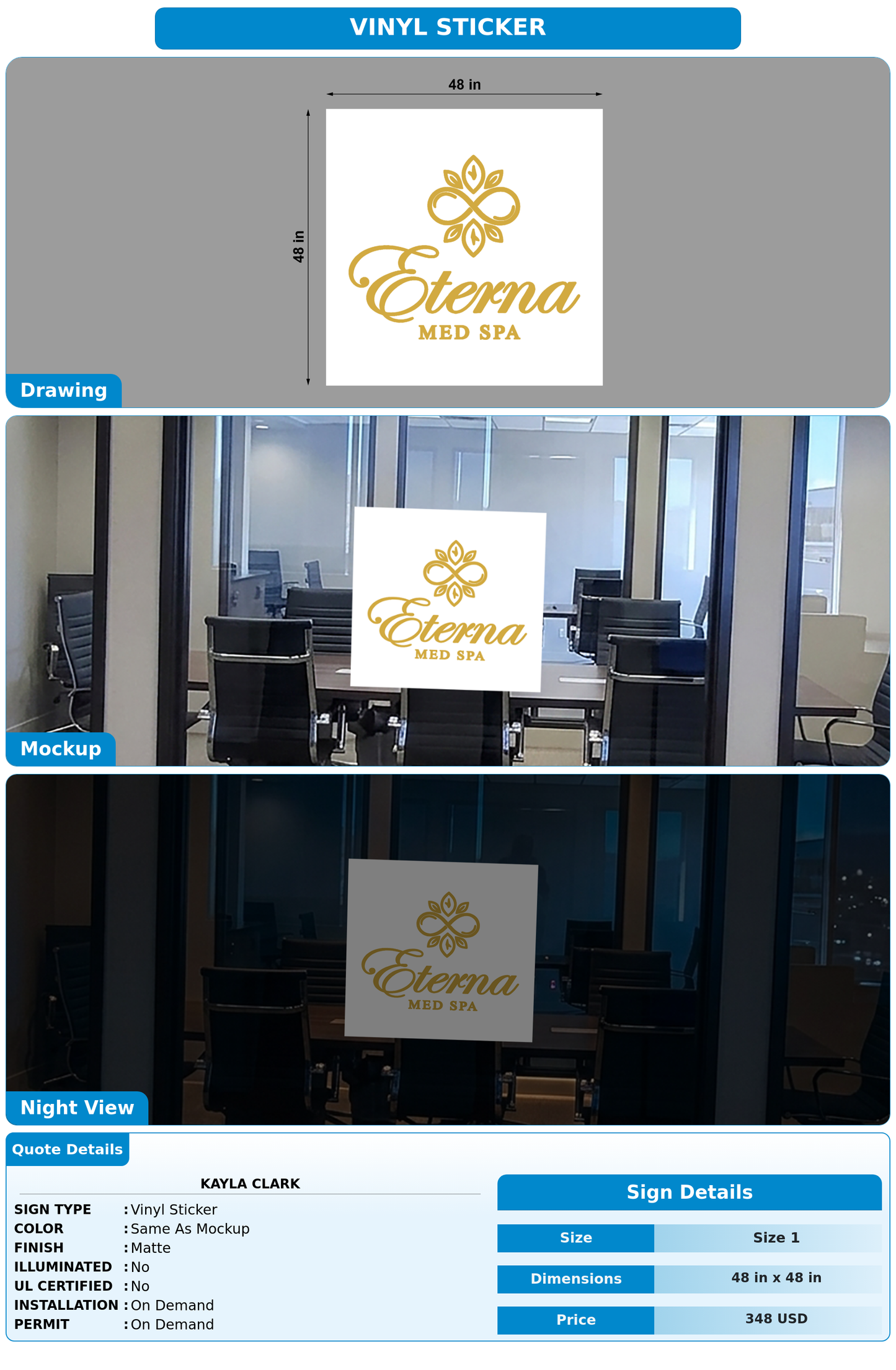 CUSTOM MOCKUP SIGN FOR Kayla Clark