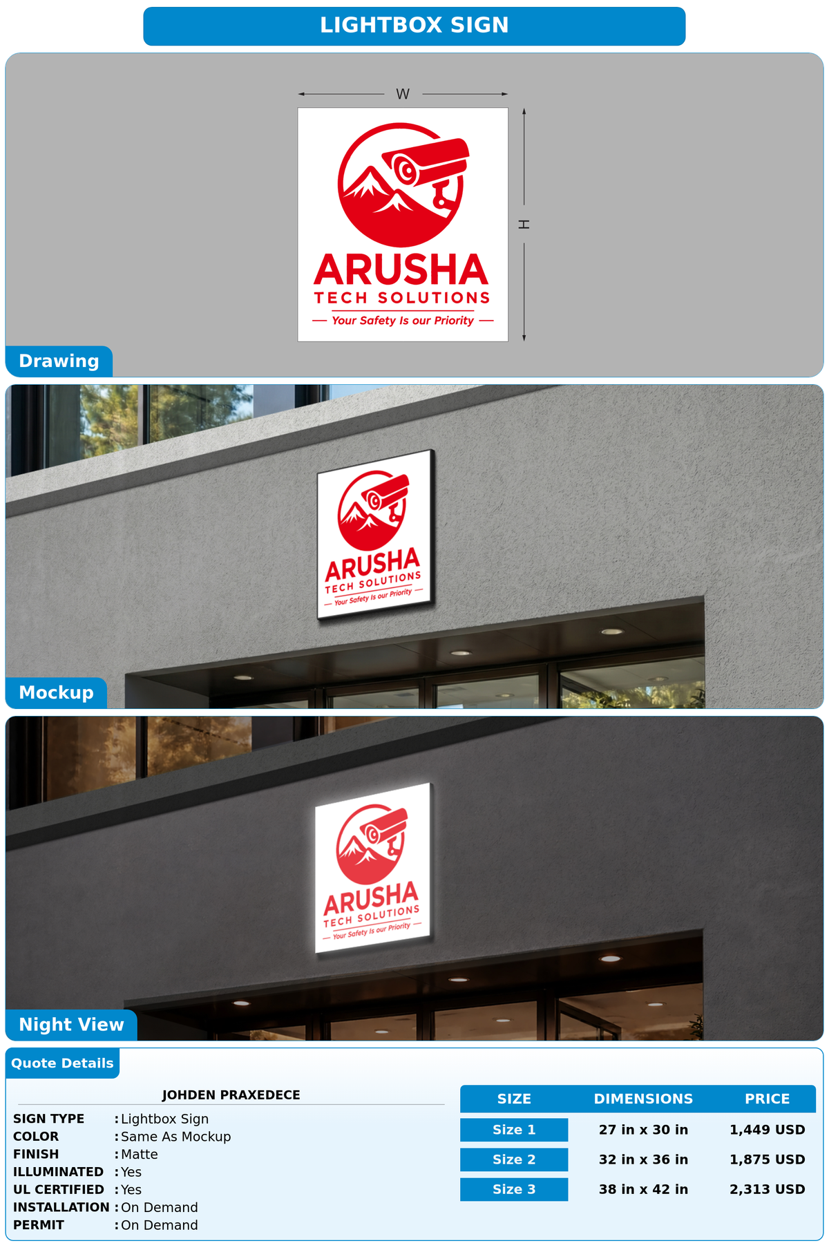CUSTOM MOCKUP SIGN FOR Johden Praxedece