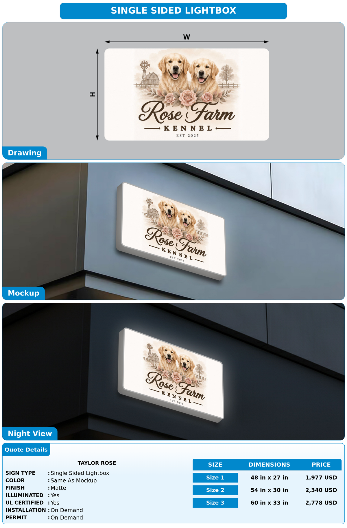CUSTOM MOCKUP SIGN FOR Taylor Rose