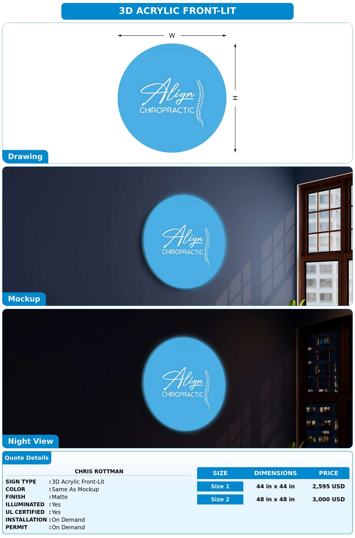 CUSTOM MOCKUP SIGN FOR Chris Rottman