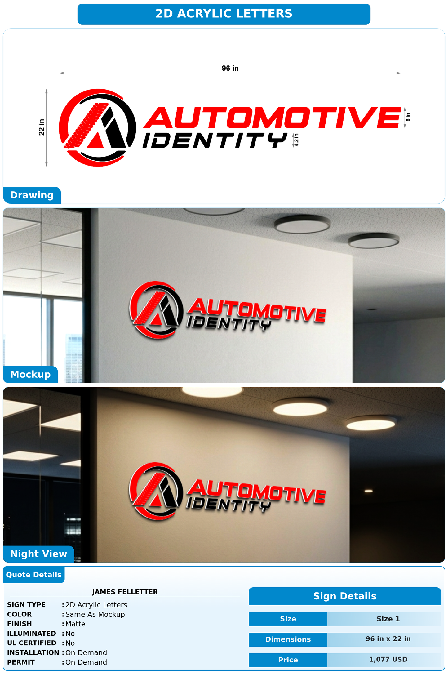 CUSTOM MOCKUP SIGN FOR James Felletter