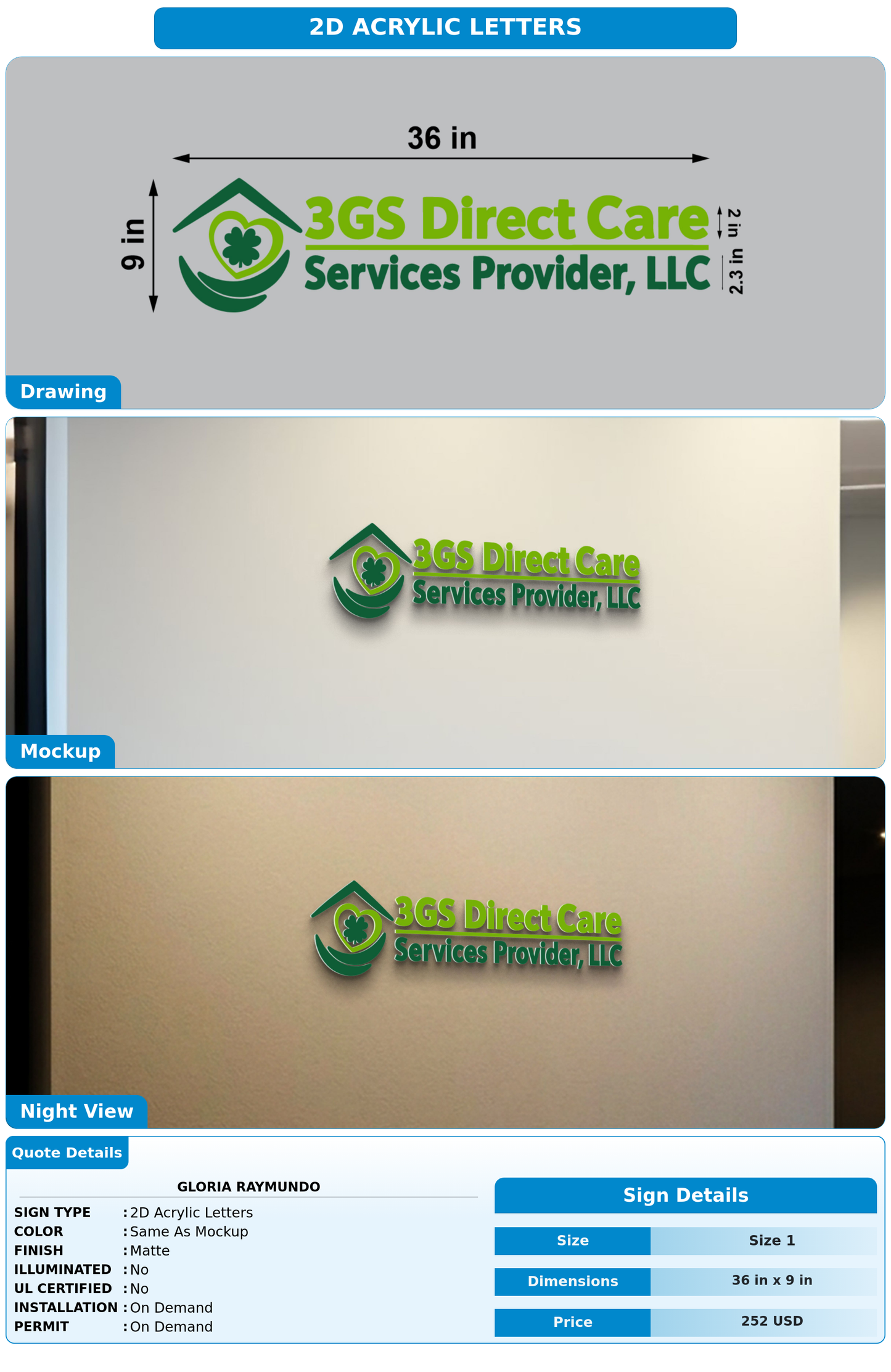 CUSTOM MOCKUP SIGN FOR Gloria Raymundo