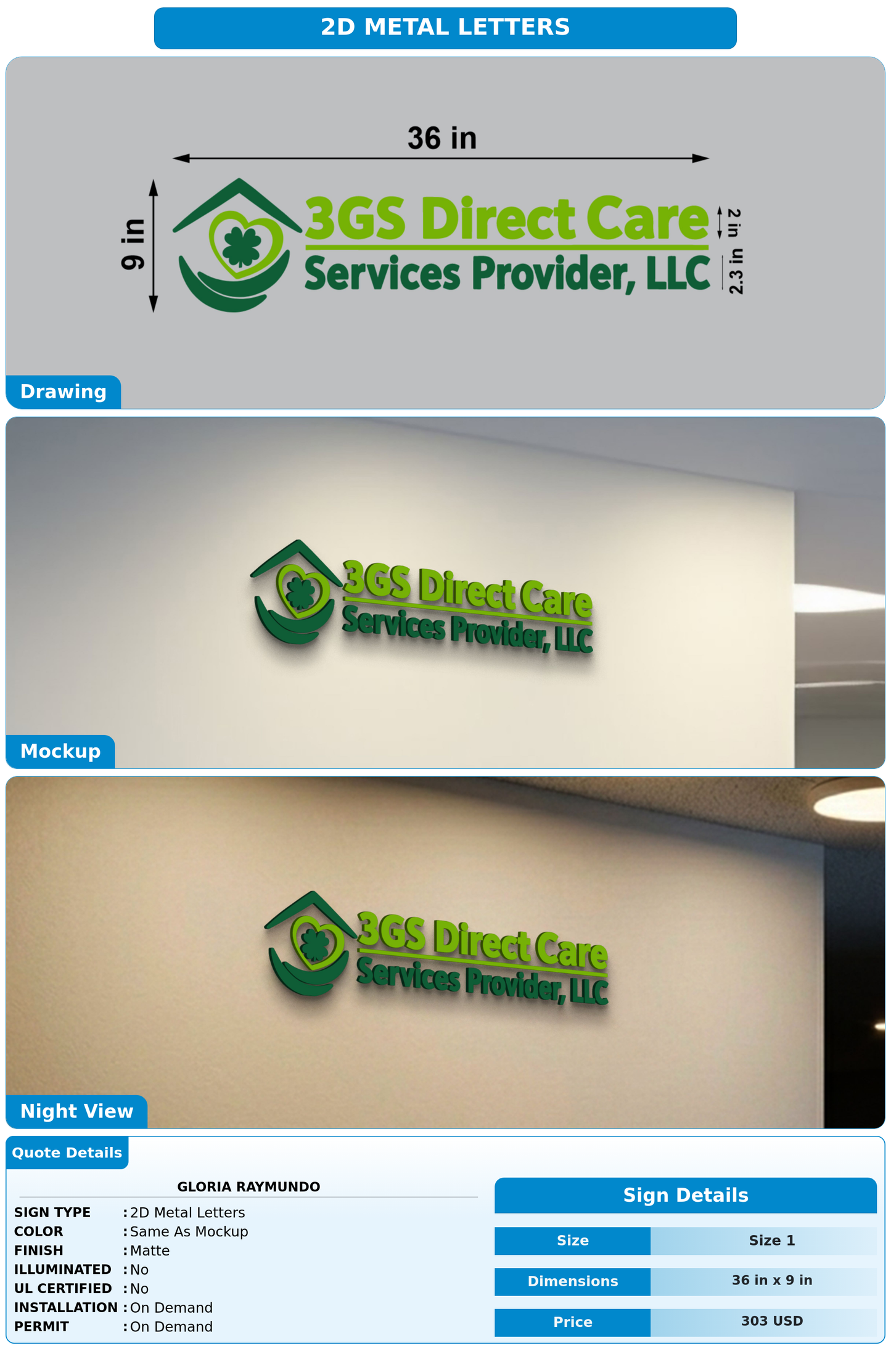 CUSTOM MOCKUP SIGN FOR Gloria Raymundo
