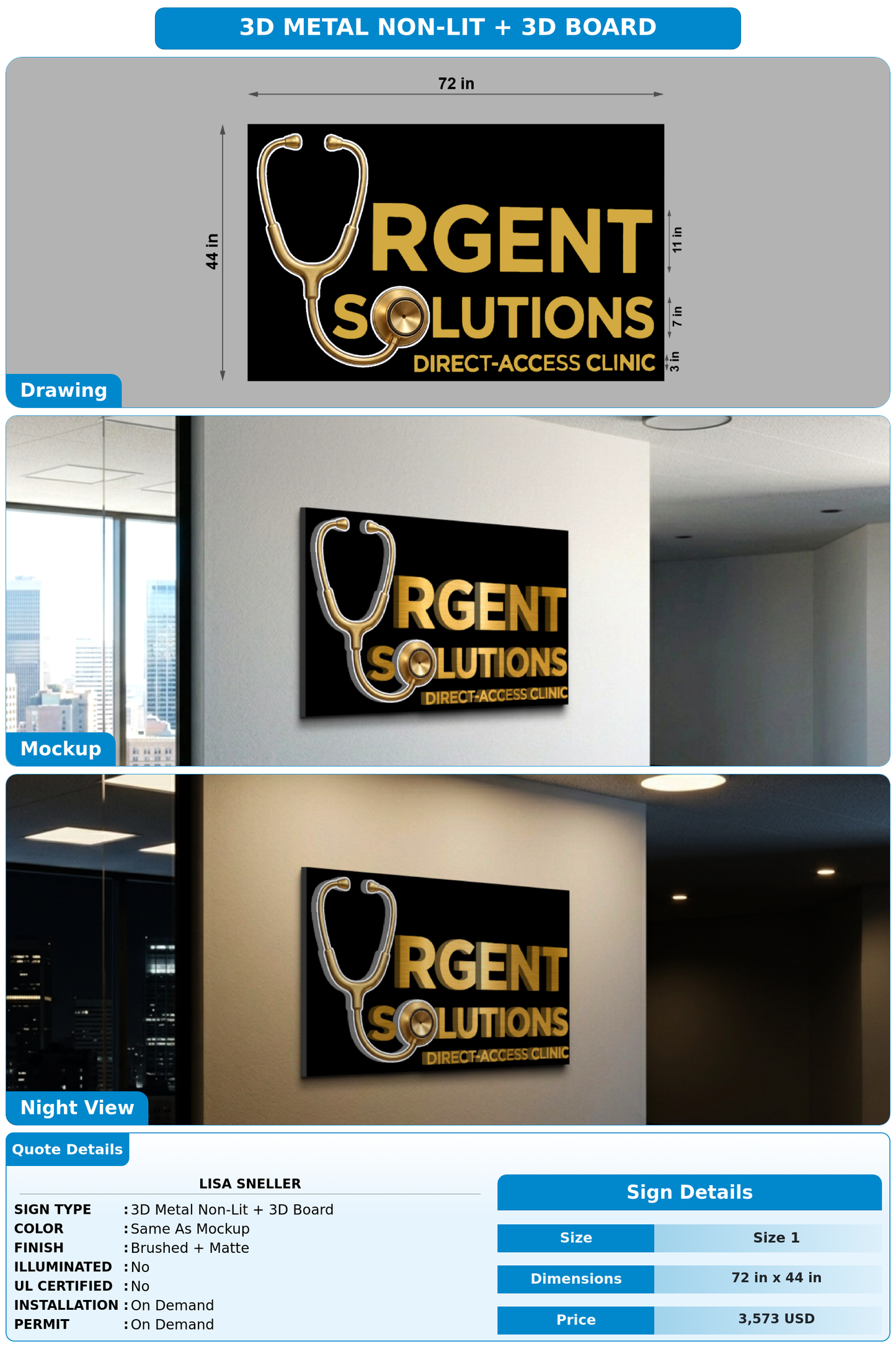 CUSTOM MOCKUP SIGN FOR Lisa Sneller