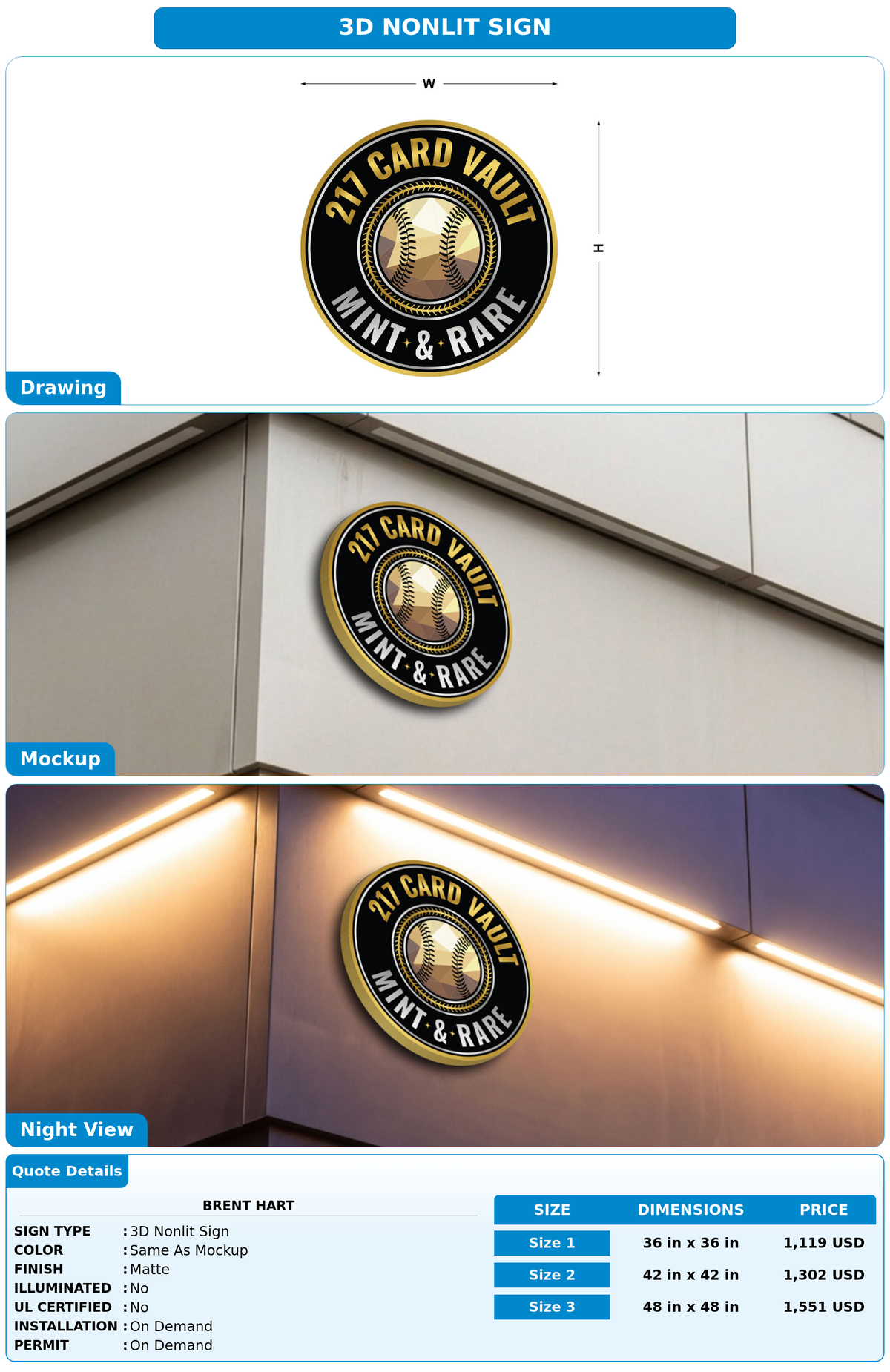 CUSTOM MOCKUP SIGN FOR Brent Hart