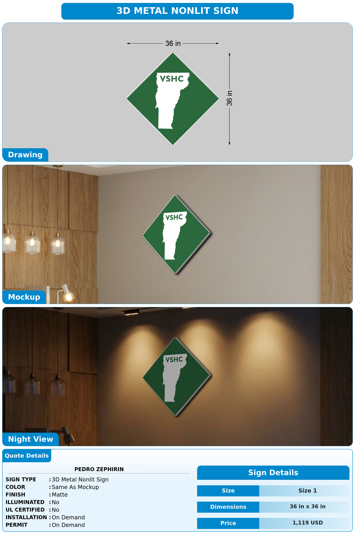 CUSTOM MOCKUP SIGN FOR Pedro Zephirin