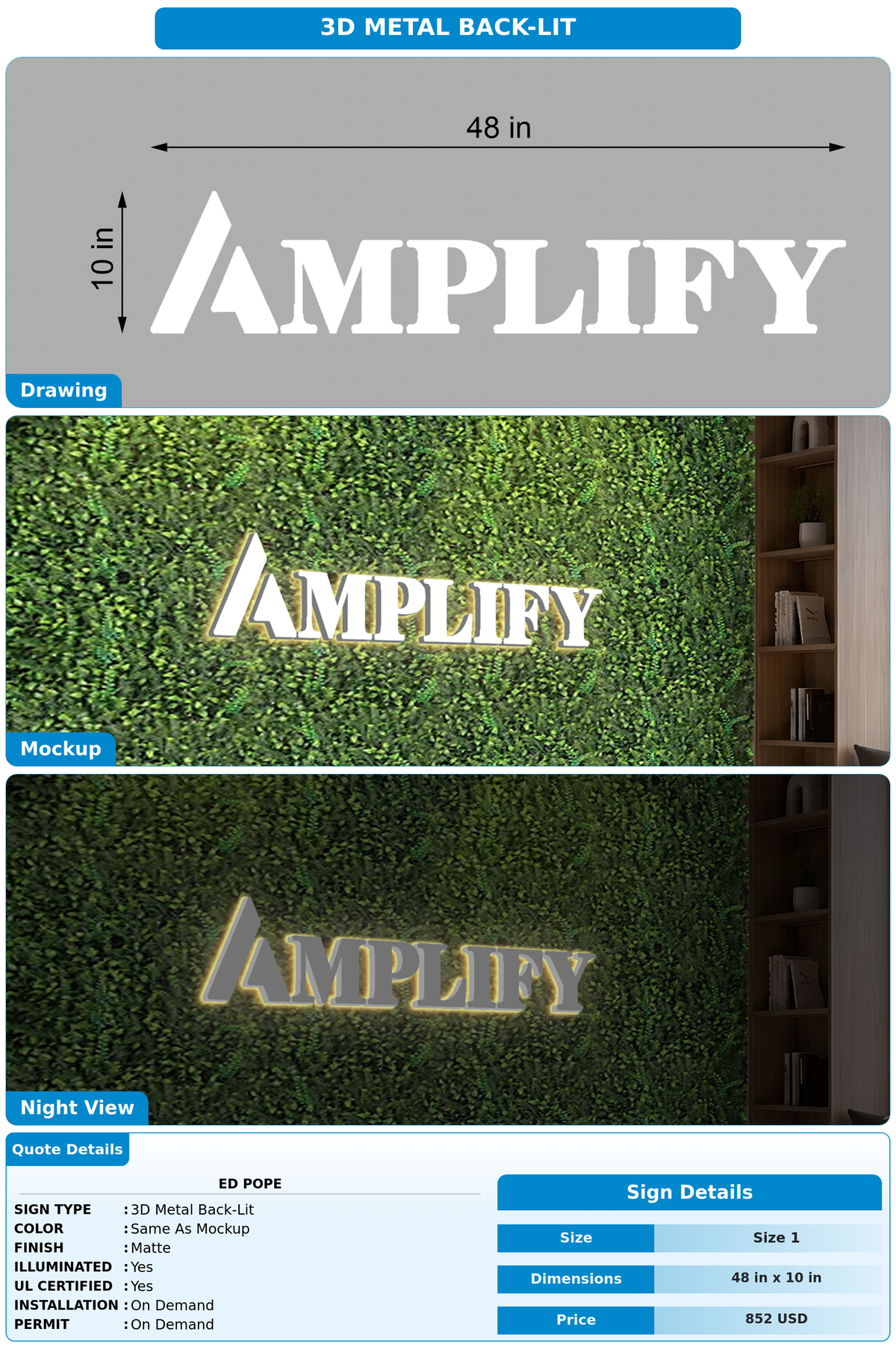 CUSTOM MOCKUP SIGN FOR Ed Pope