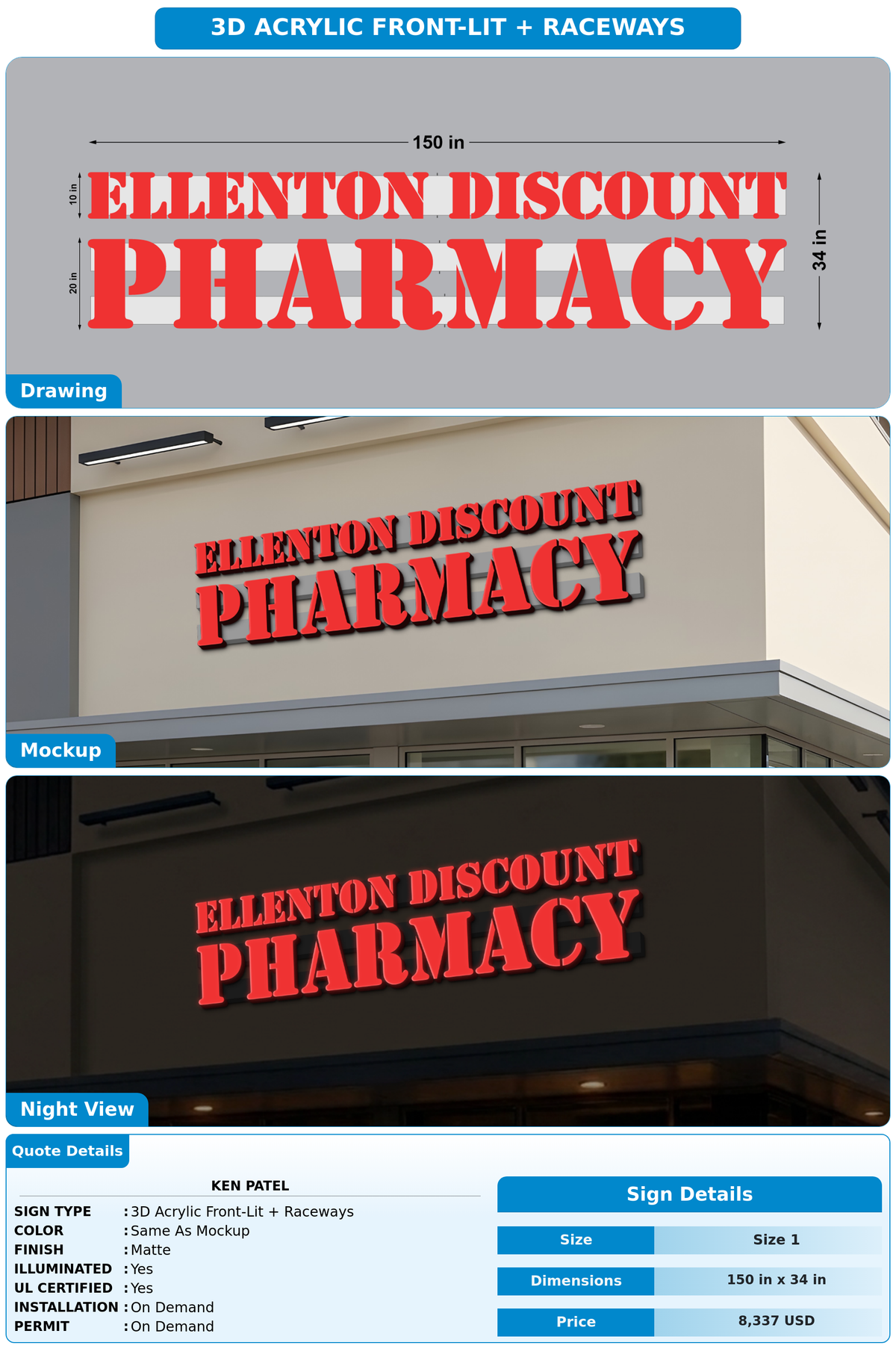 CUSTOM MOCKUP SIGN FOR KEN PATEL