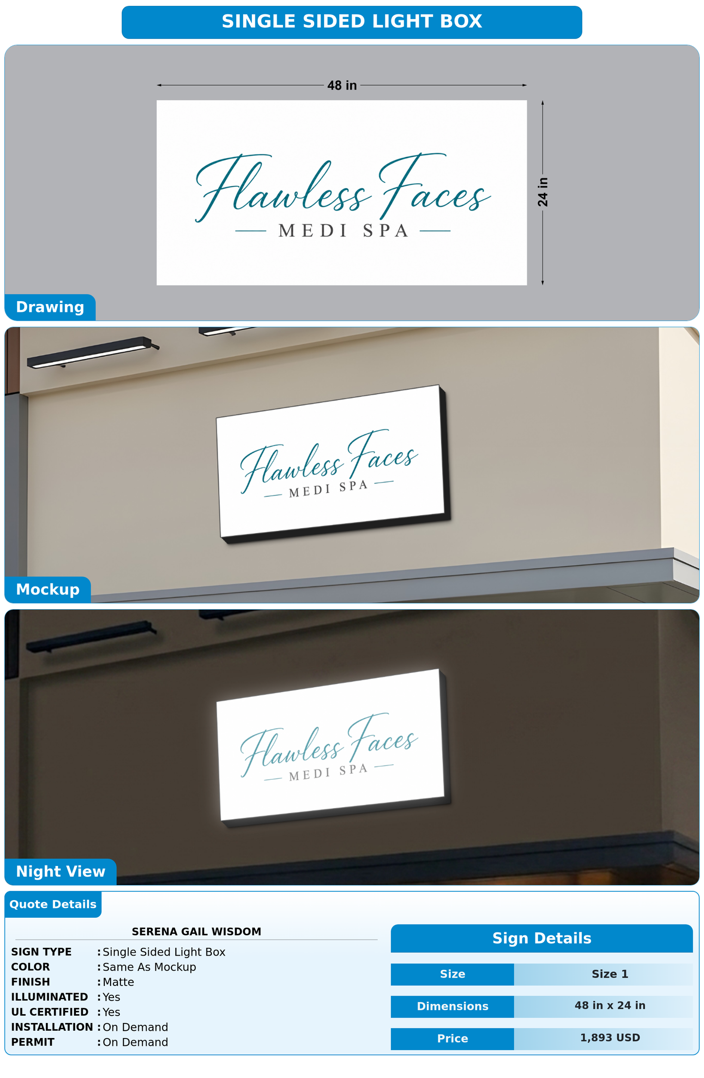 CUSTOM MOCKUP SIGN FOR Serena Gail Wisdom