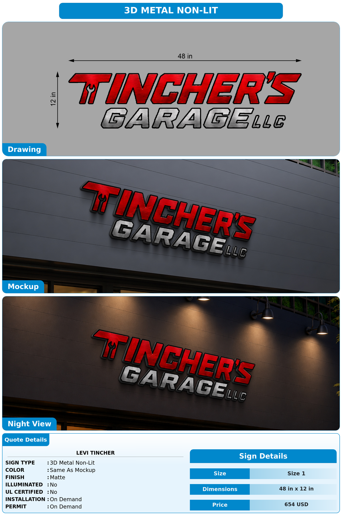 CUSTOM MOCKUP SIGN FOR Levi Tincher