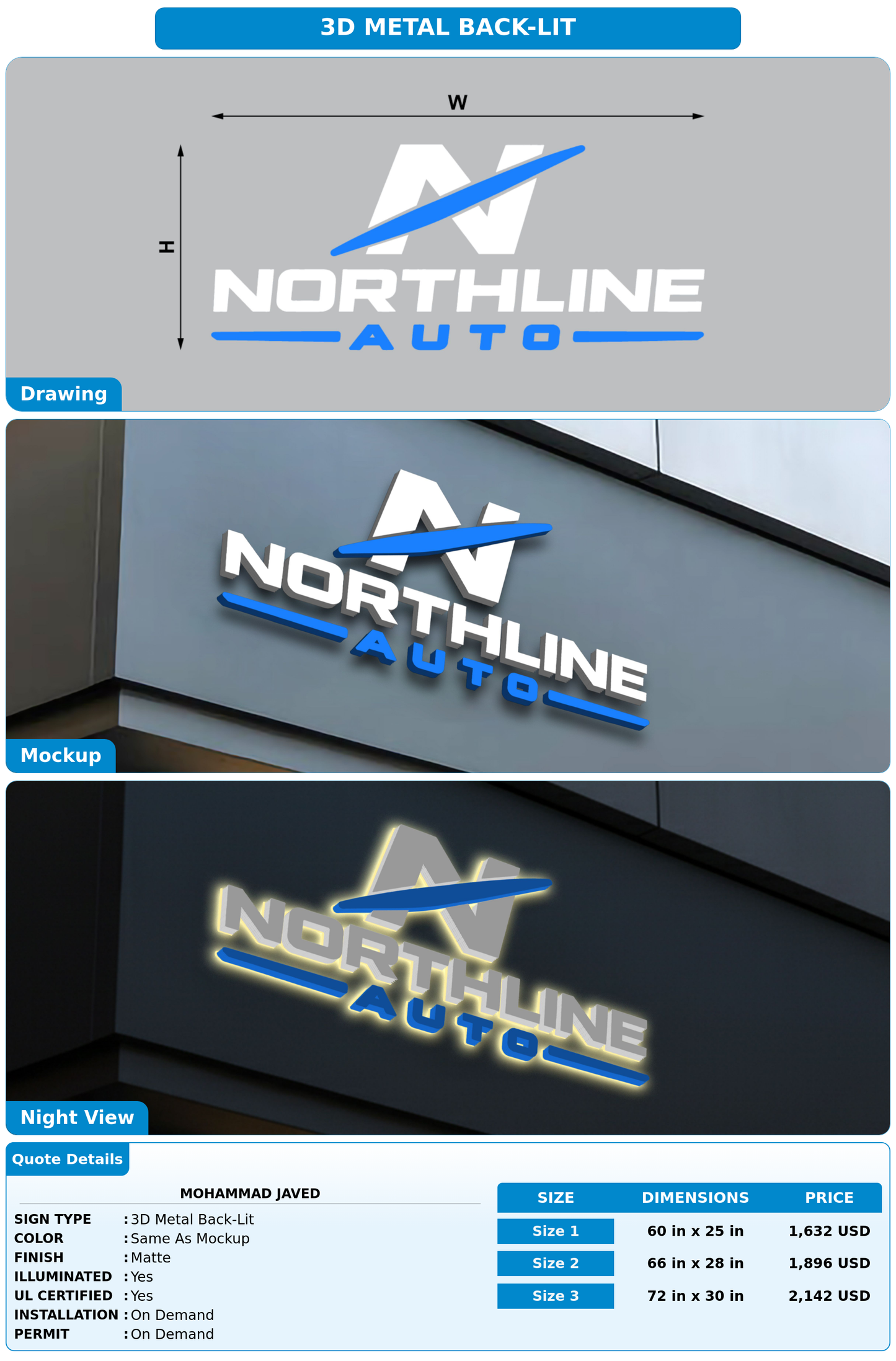 CUSTOM MOCKUP SIGN FOR Mohammad Javed
