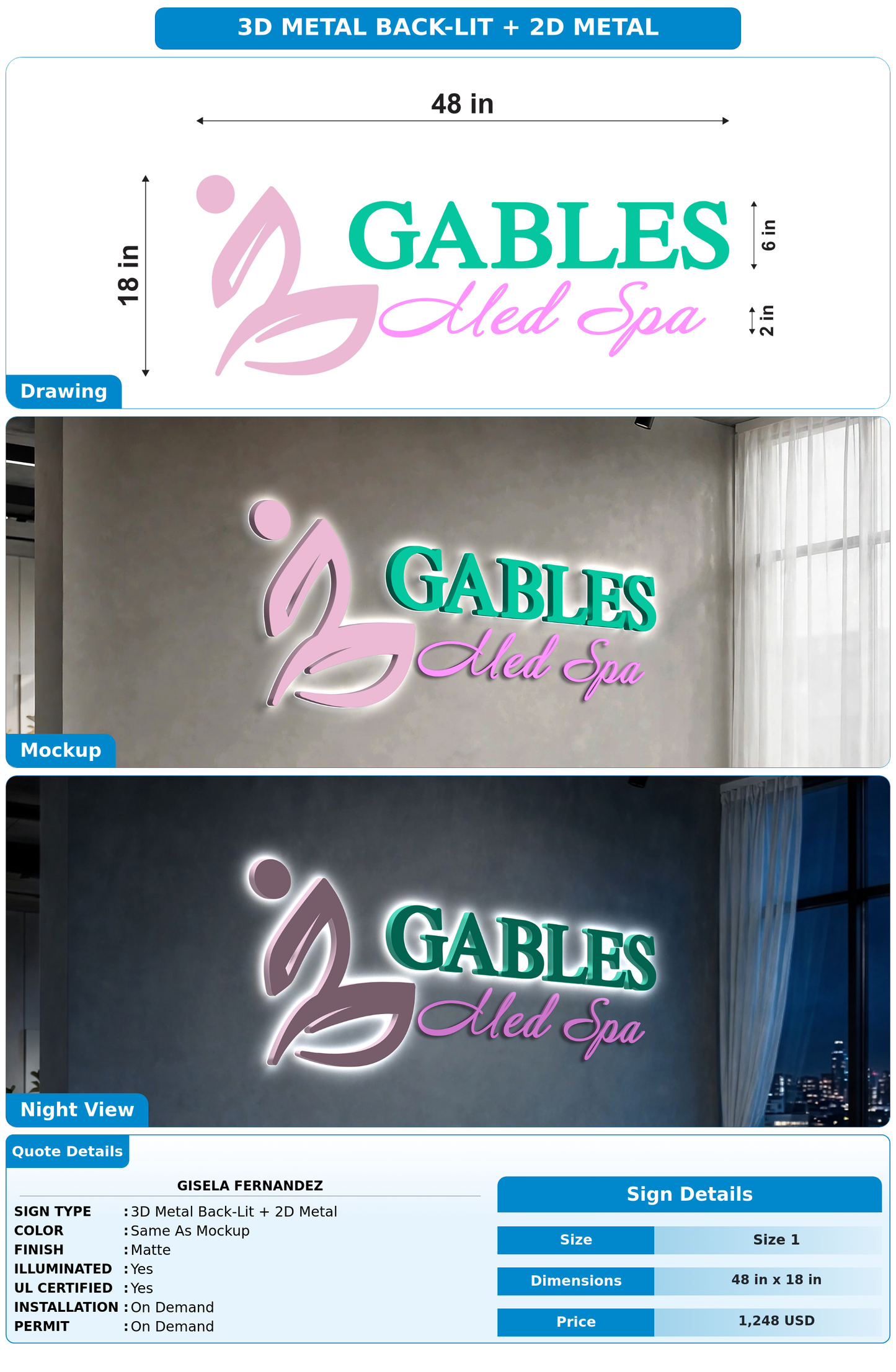 CUSTOM MOCKUP SIGN FOR Gisela Fernandez
