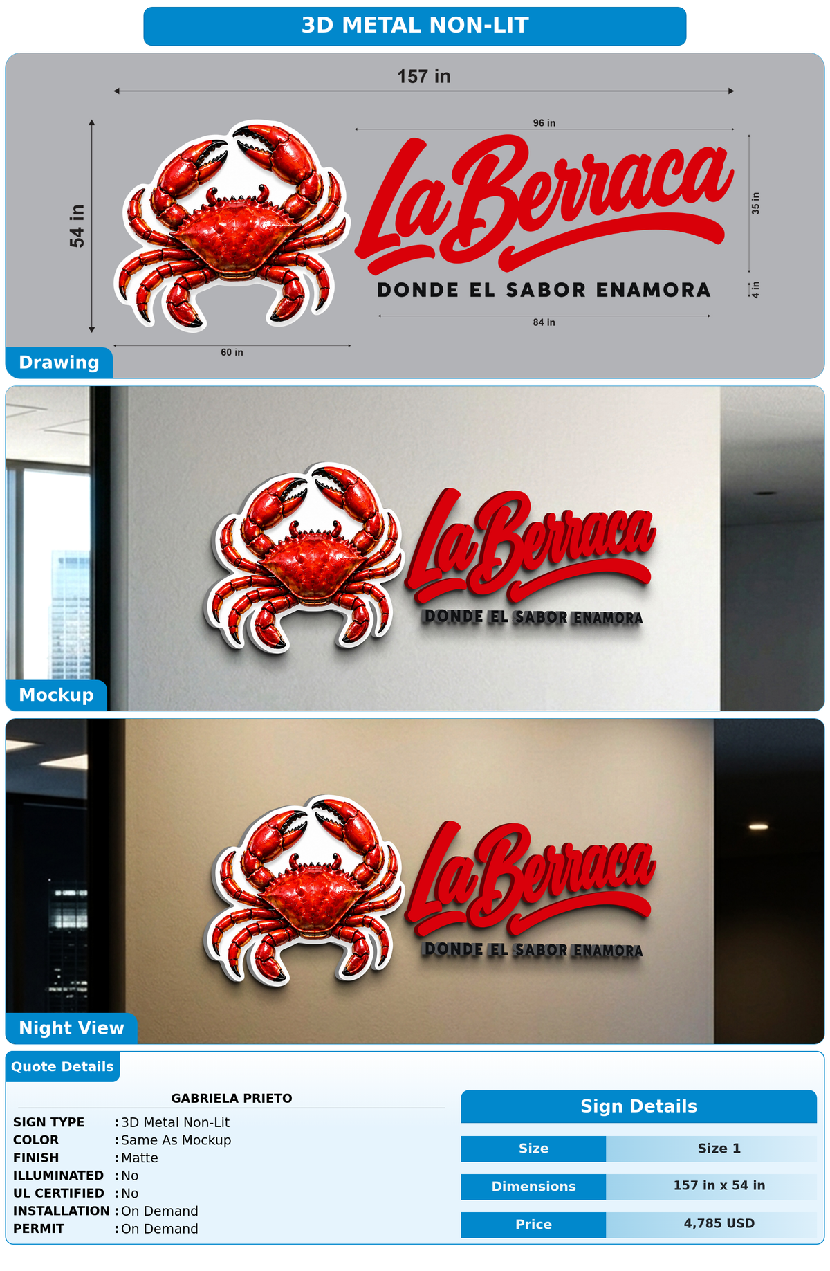 CUSTOM MOCKUP SIGN FOR gabriela Prieto