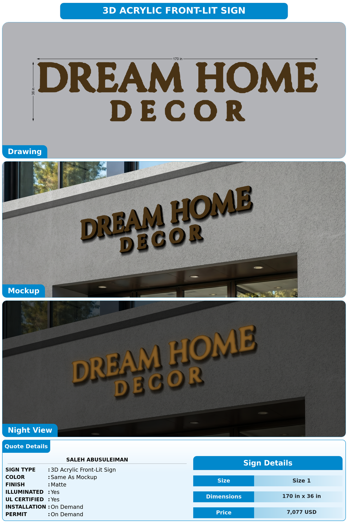 CUSTOM MOCKUP SIGN FOR saleh abusuleiman