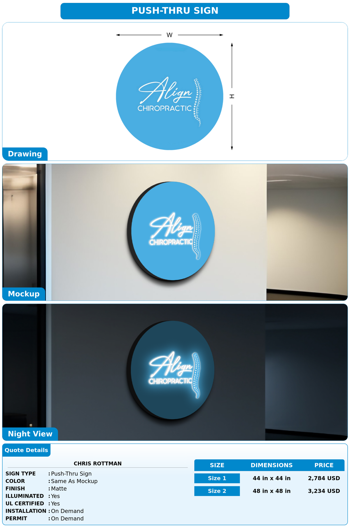 CUSTOM MOCKUP SIGN FOR Chris Rottman