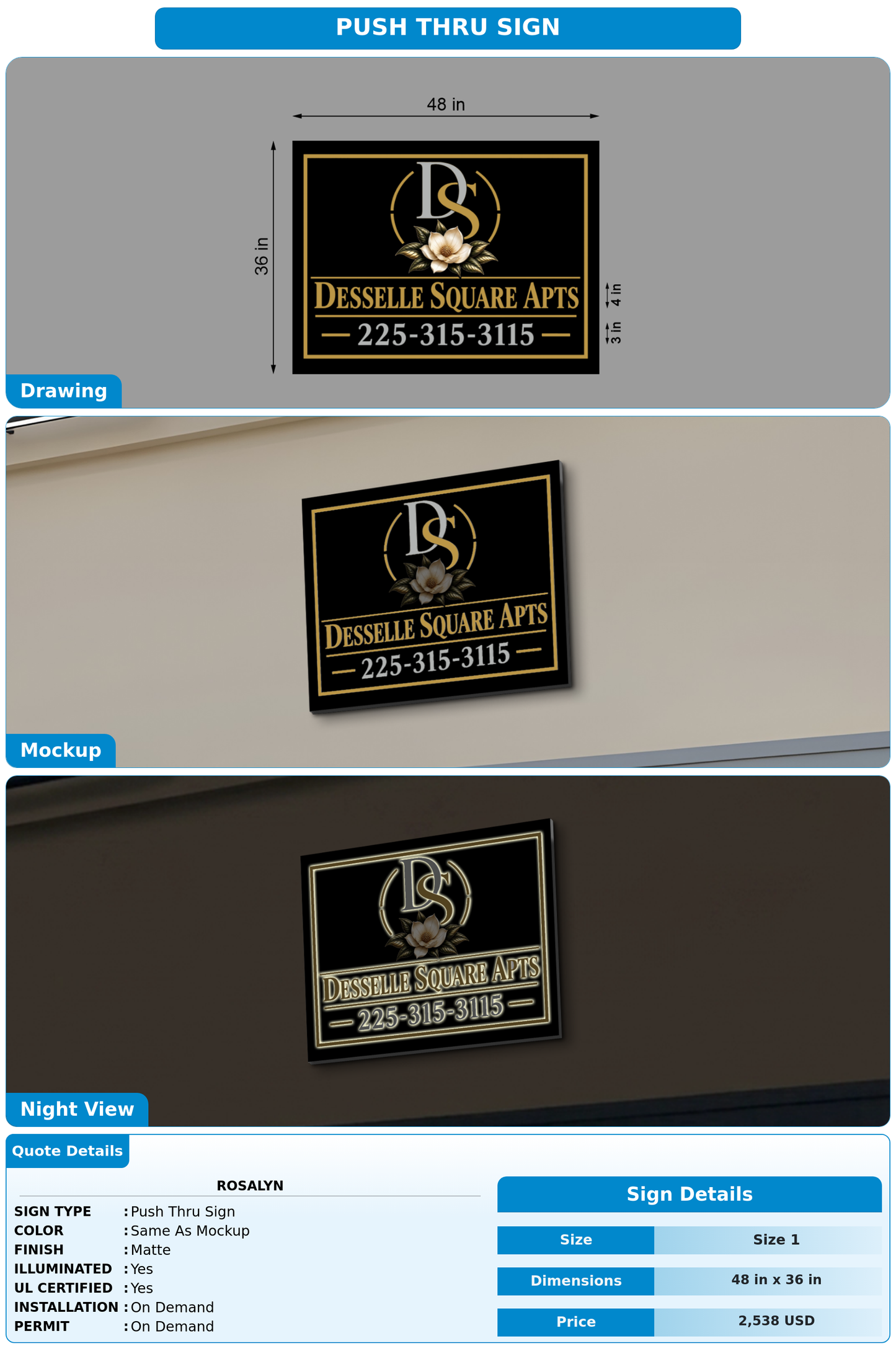 CUSTOM MOCKUP SIGN FOR Rosalyn