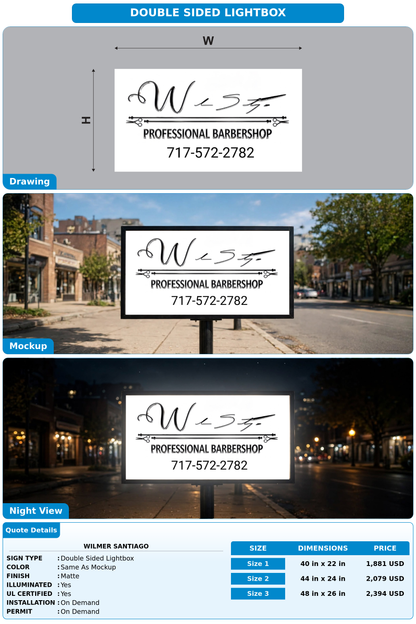 CUSTOM MOCKUP SIGN FOR Wilmer Santiago