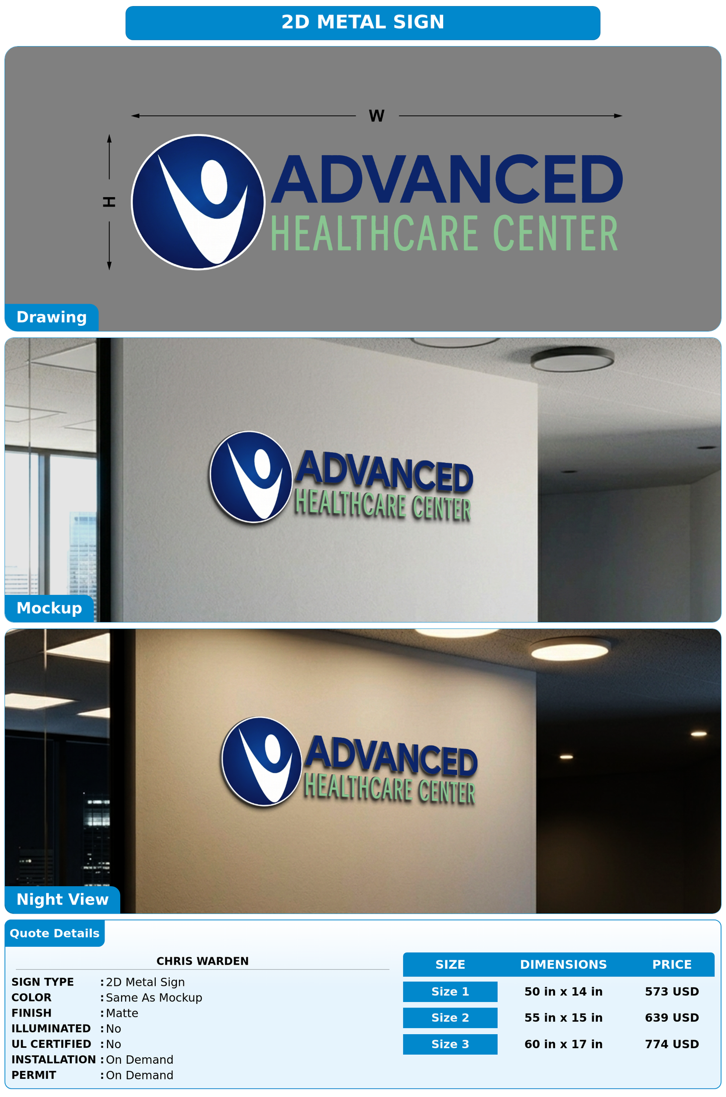 CUSTOM MOCKUP SIGN FOR Chris Warden