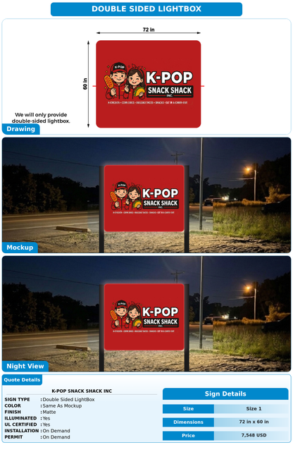 CUSTOM MOCKUP SIGN FOR K-Pop Snack Shack Inc