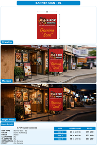 CUSTOM MOCKUP SIGN FOR K-Pop Snack Shack Inc