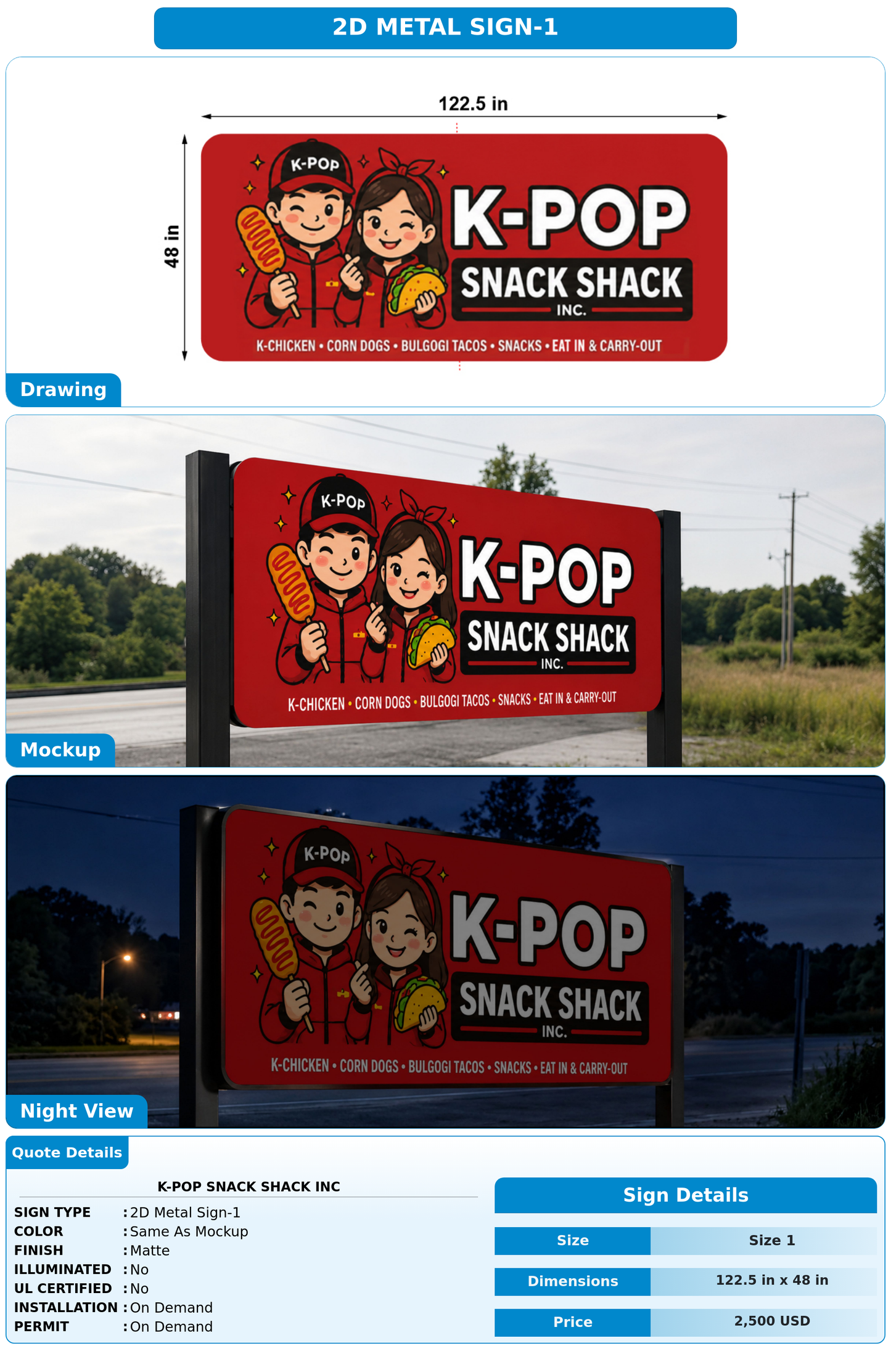CUSTOM MOCKUP SIGN FOR K-Pop Snack Shack Inc