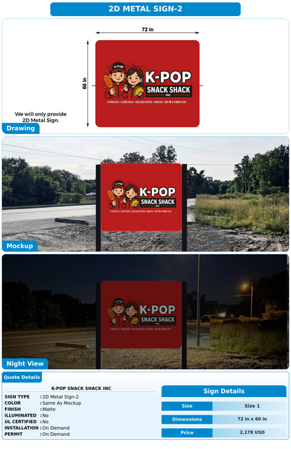 CUSTOM MOCKUP SIGN FOR K-Pop Snack Shack Inc
