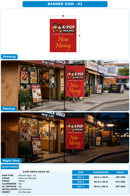 CUSTOM MOCKUP SIGN FOR K-Pop Snack Shack Inc