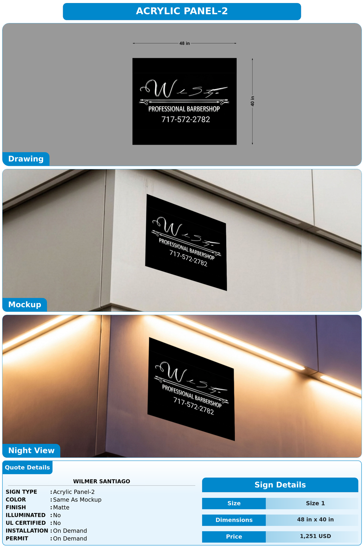 CUSTOM MOCKUP SIGN FOR Wilmer Santiago