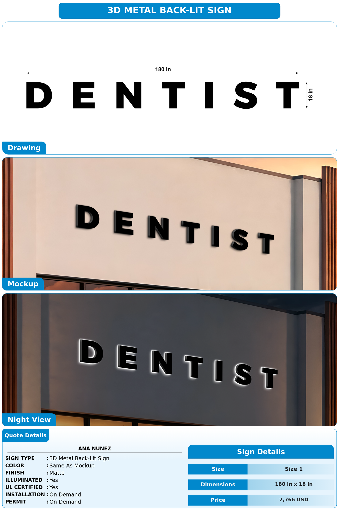 CUSTOM MOCKUP SIGN FOR Ana Nunez