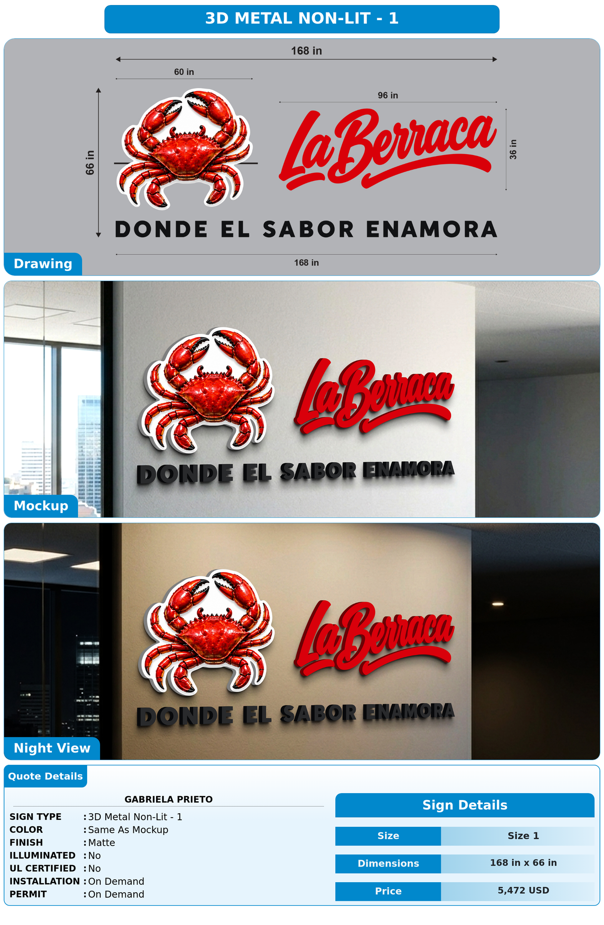 CUSTOM MOCKUP SIGN FOR gabriela Prieto
