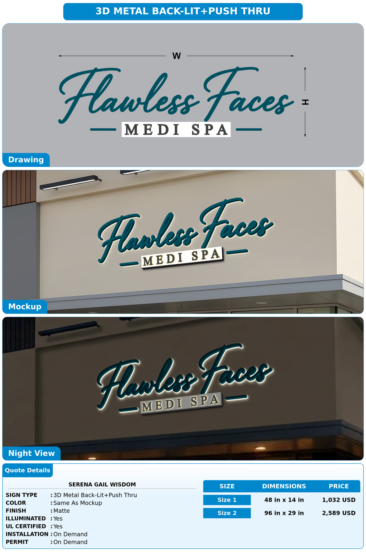 CUSTOM MOCKUP SIGN FOR Serena Gail Wisdom