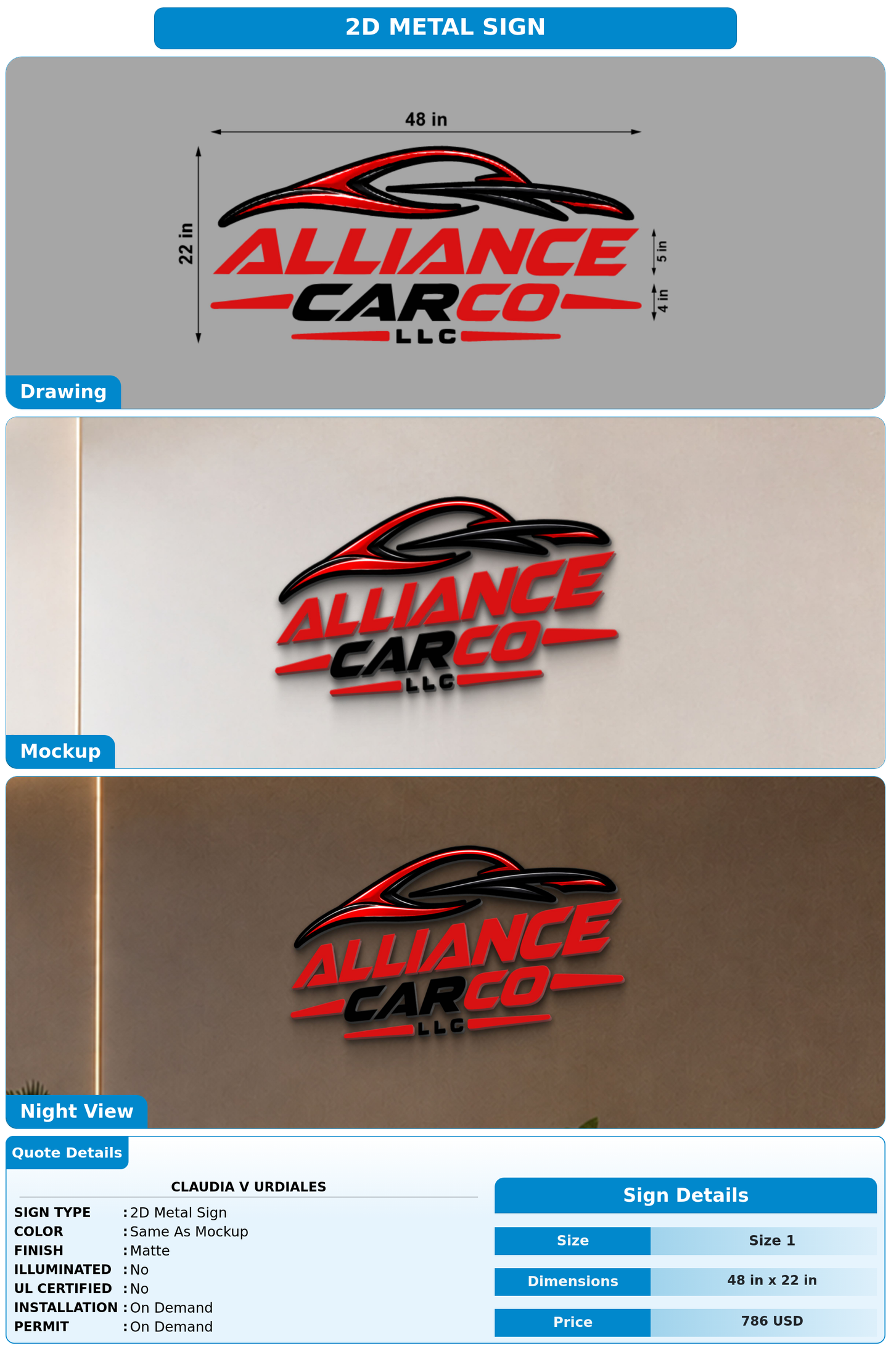 CUSTOM MOCKUP SIGN FOR Claudia V Urdiales