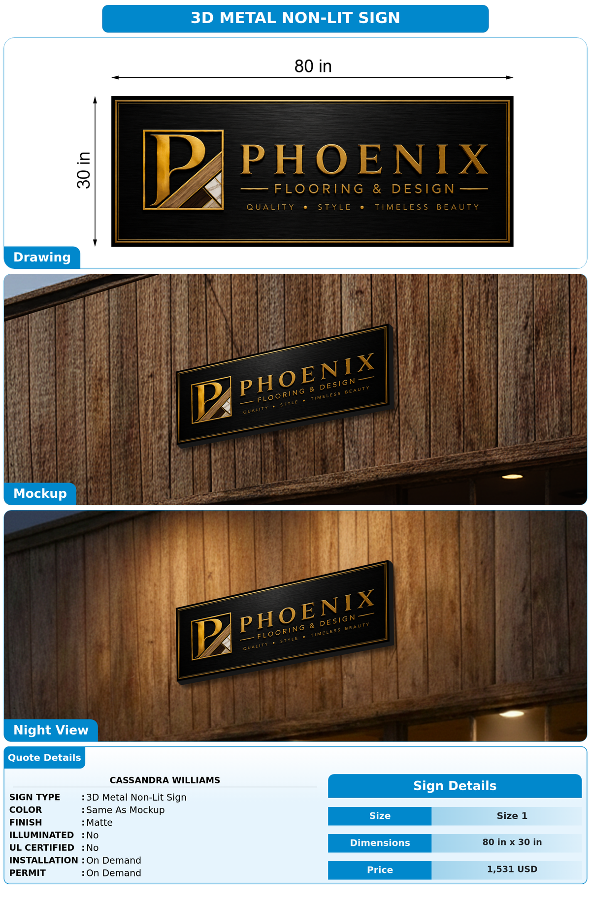 CUSTOM MOCKUP SIGN FOR Cassandra Williams