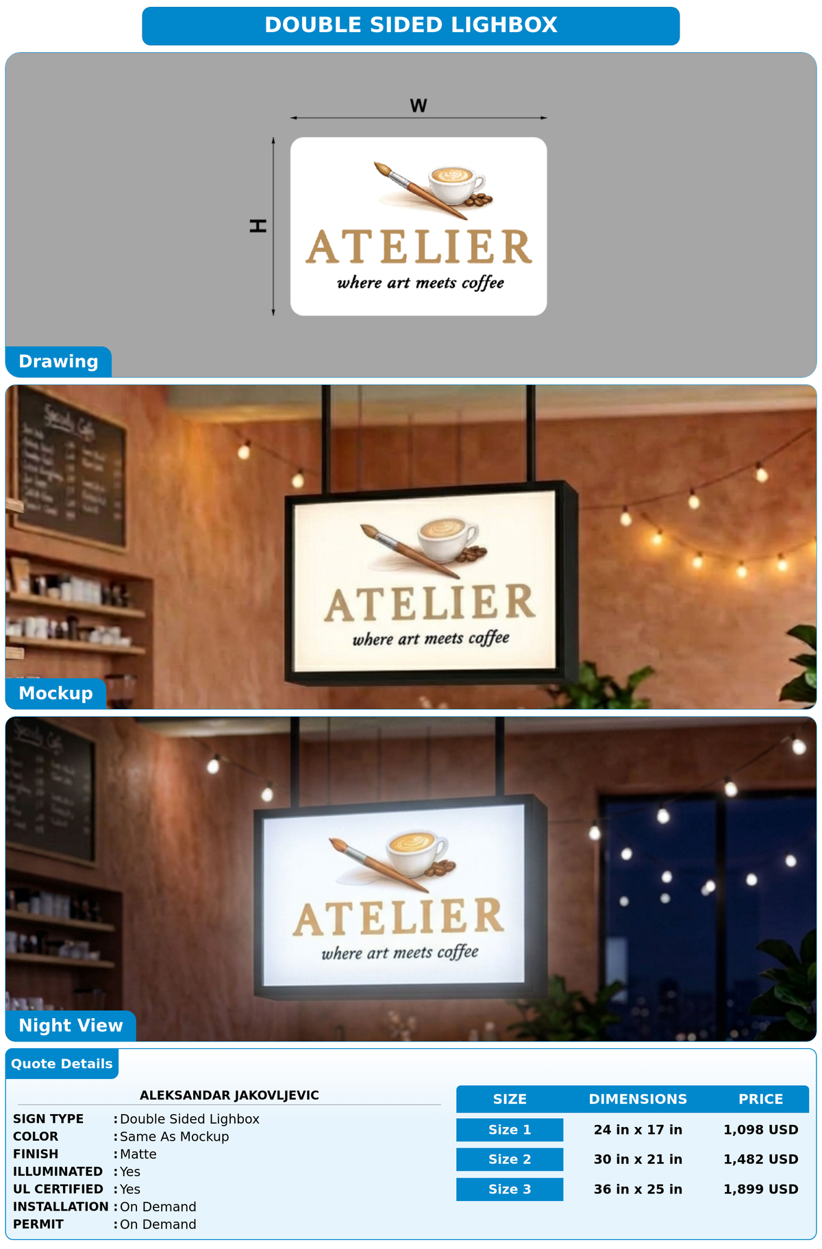 CUSTOM MOCKUP SIGN FOR Aleksandar Jakovljevic