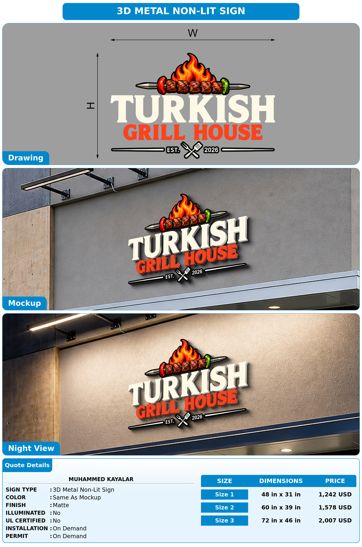 CUSTOM MOCKUP SIGN FOR Muhammed Kayalar