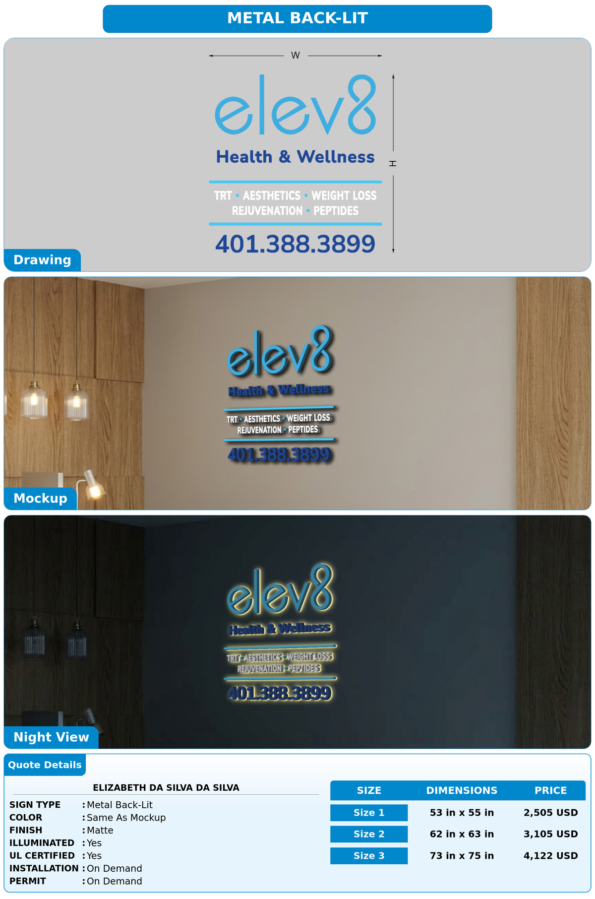 CUSTOM MOCKUP SIGN FOR Elizabeth Da silva Da Silva
